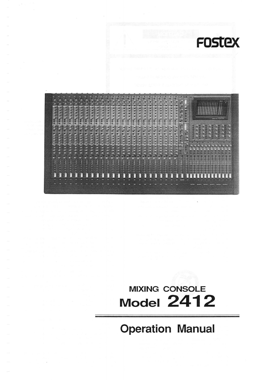 Fostex 2412 User Manual