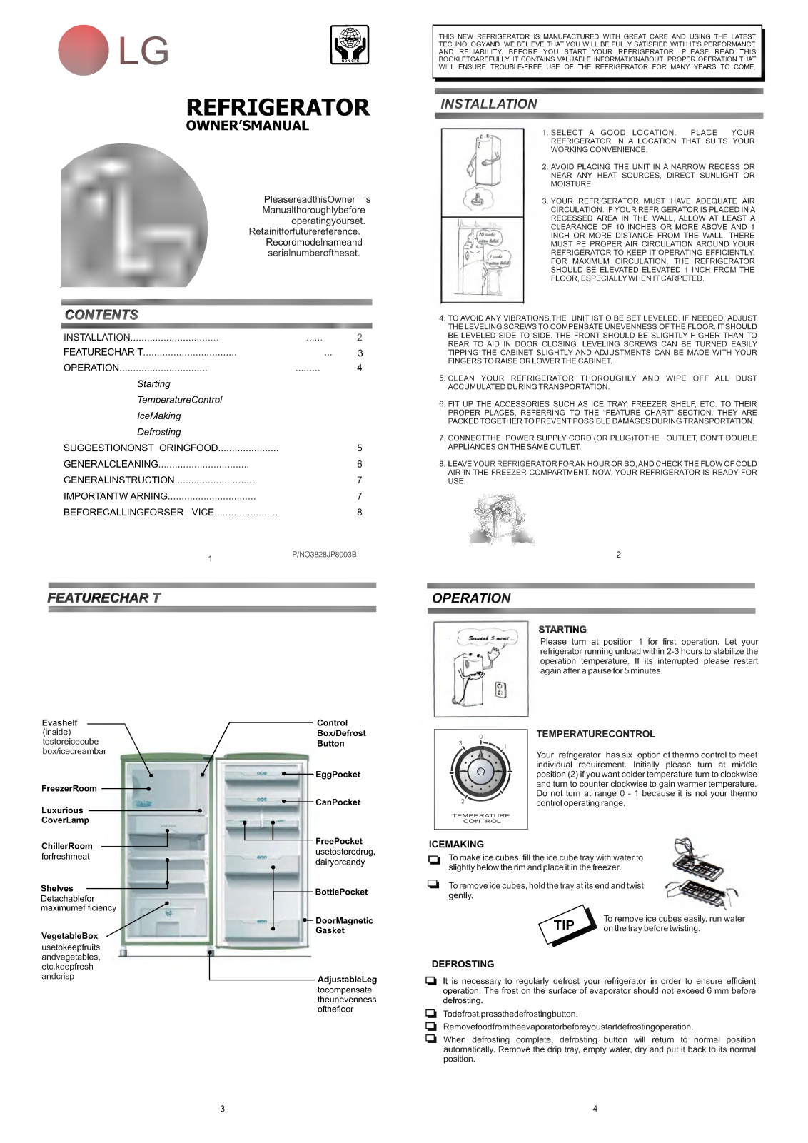 LG GR-211TVK Manual book