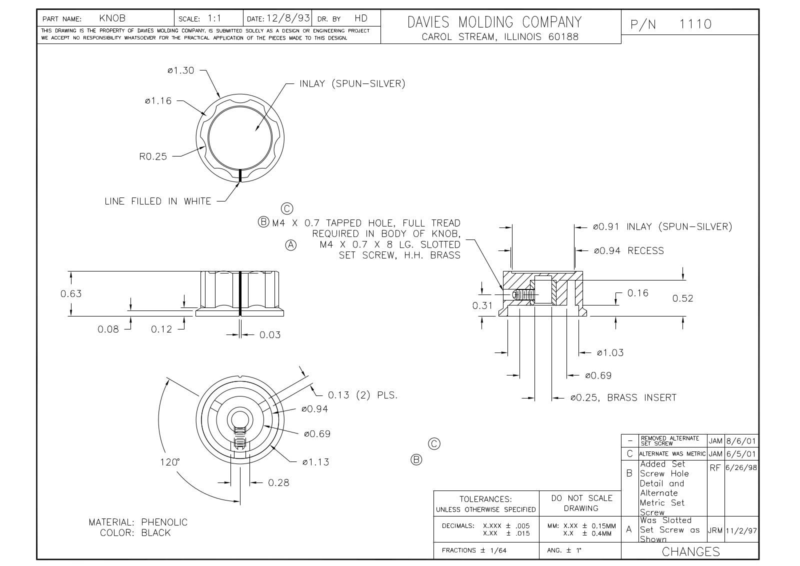 Davies Molding 1110 Reference Drawing