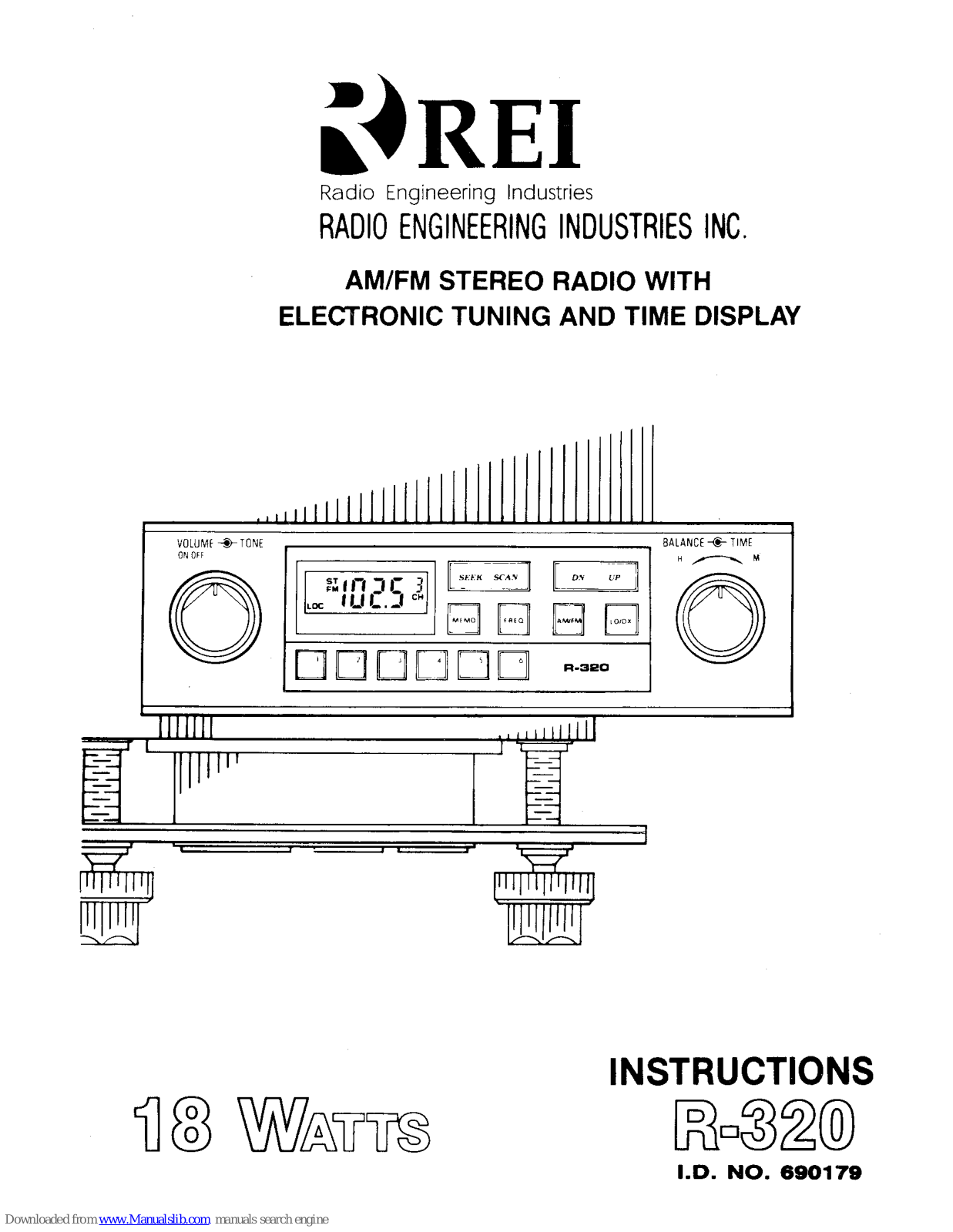 REI R-320 Instructions Manual