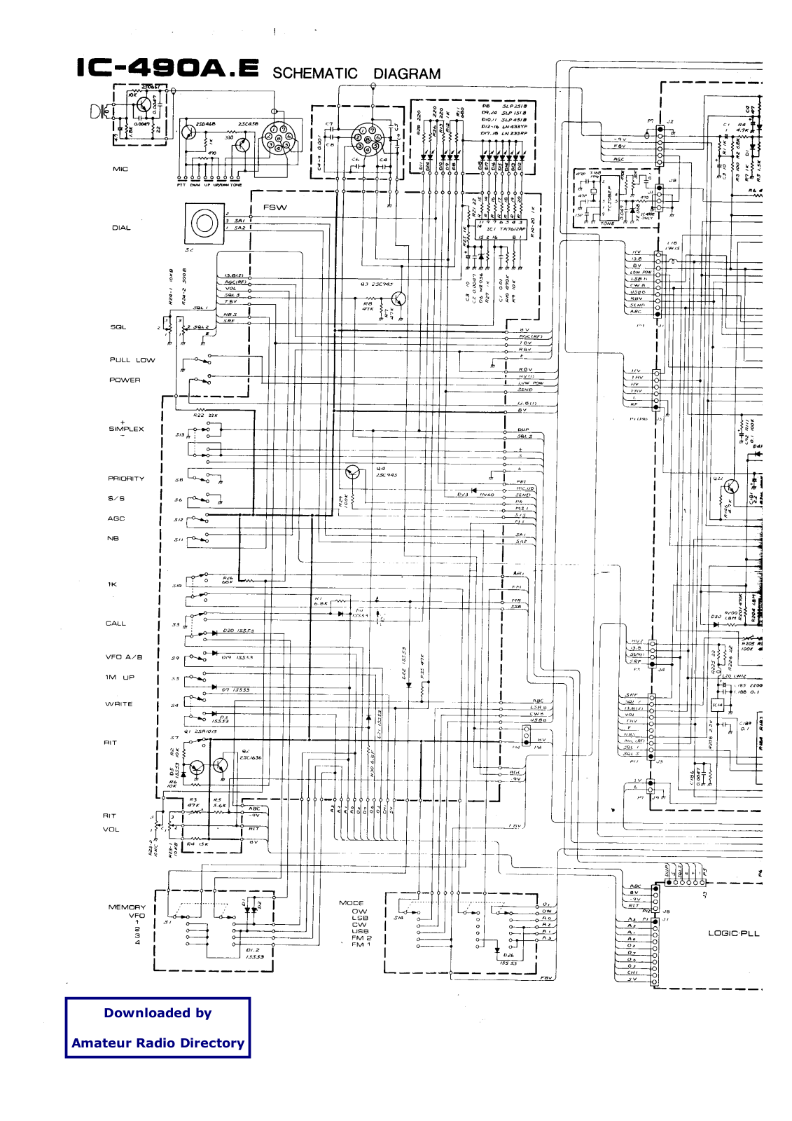 Icom IC490 Schematic