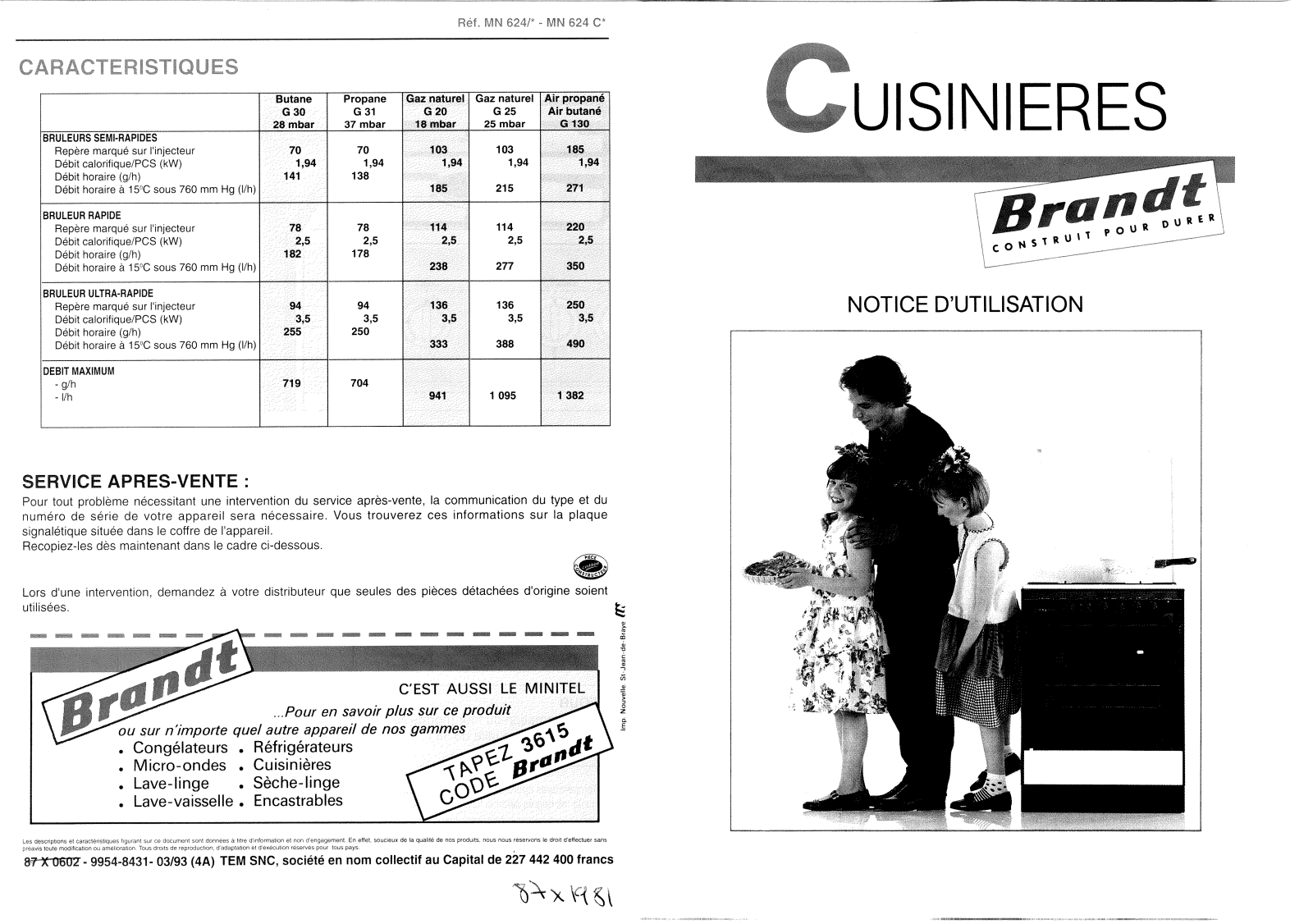 Brandt MN624, MN624C User Manual