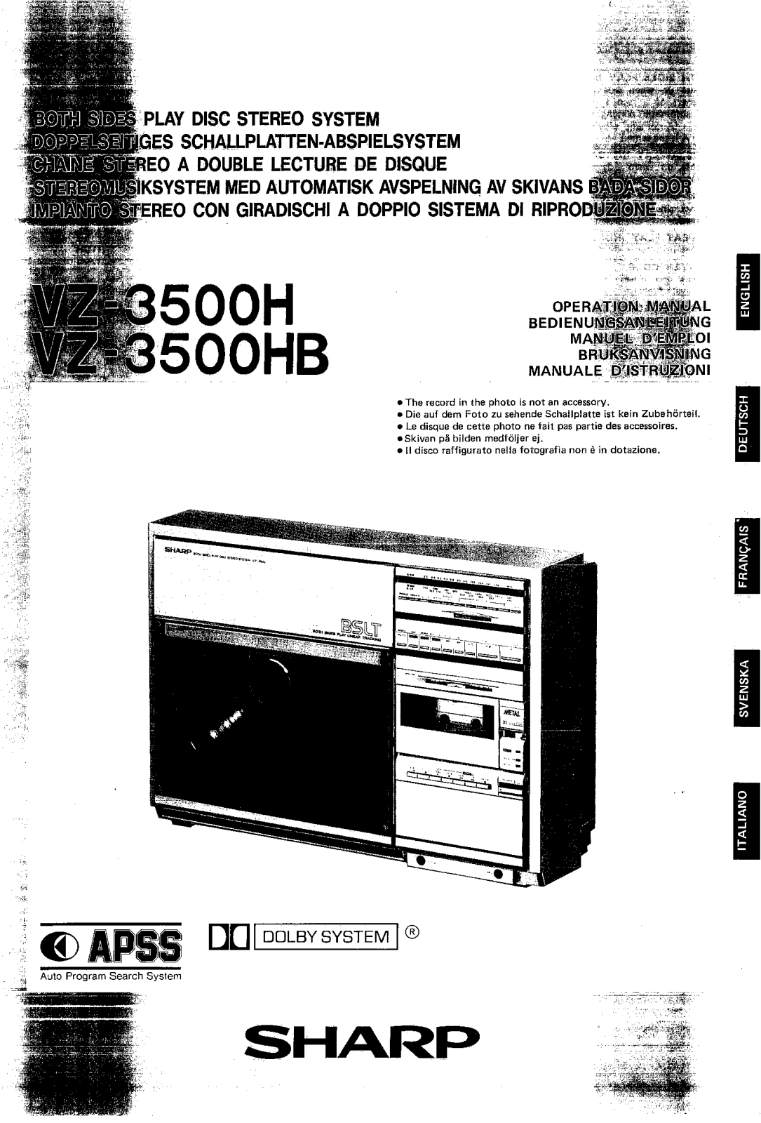 Sharp VZ-3500HB Manual