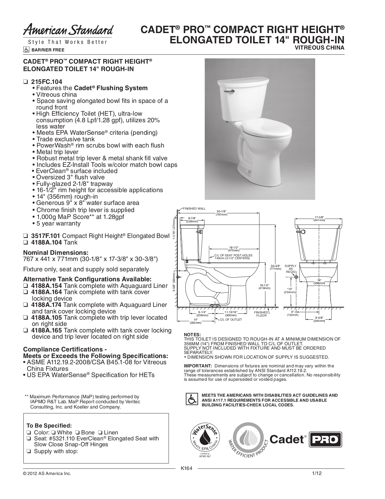 American Standard ASD9850 Specifications - ManualMachine.com