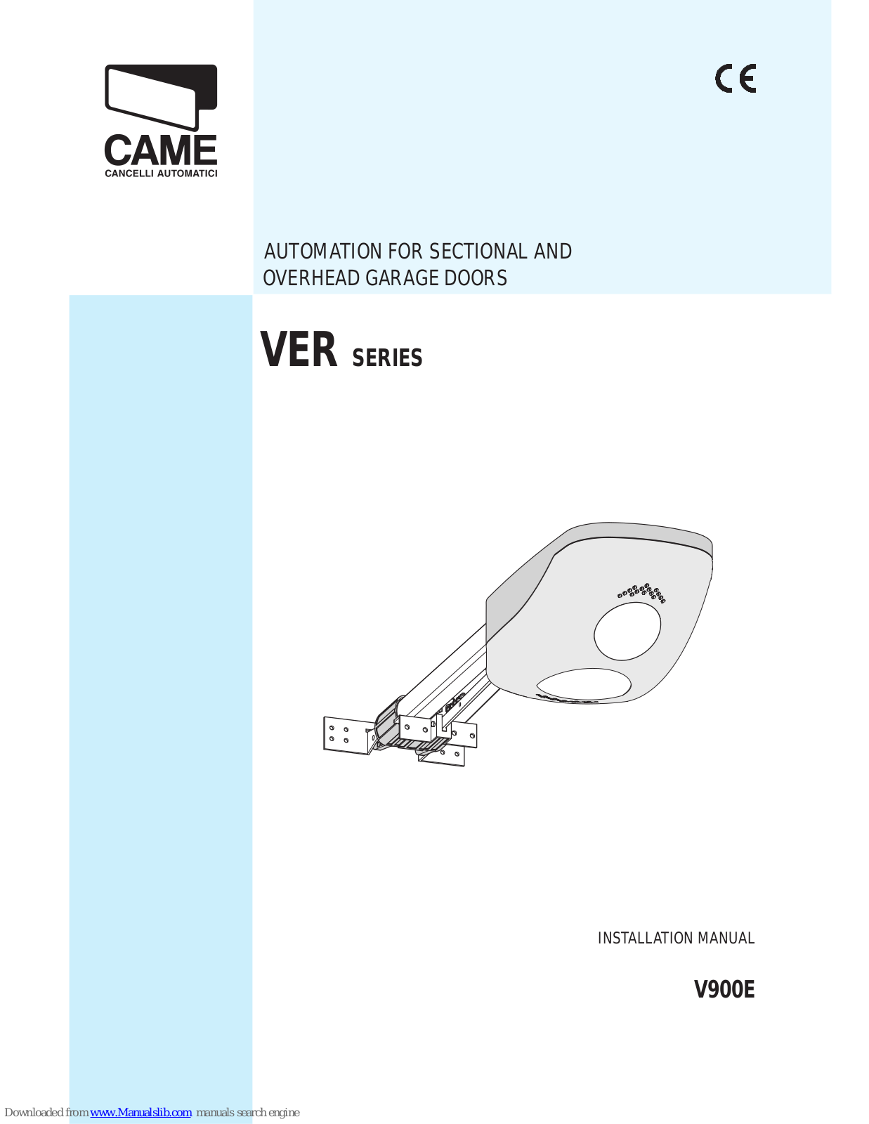 CAME V900E, VER V900E Installation Manual