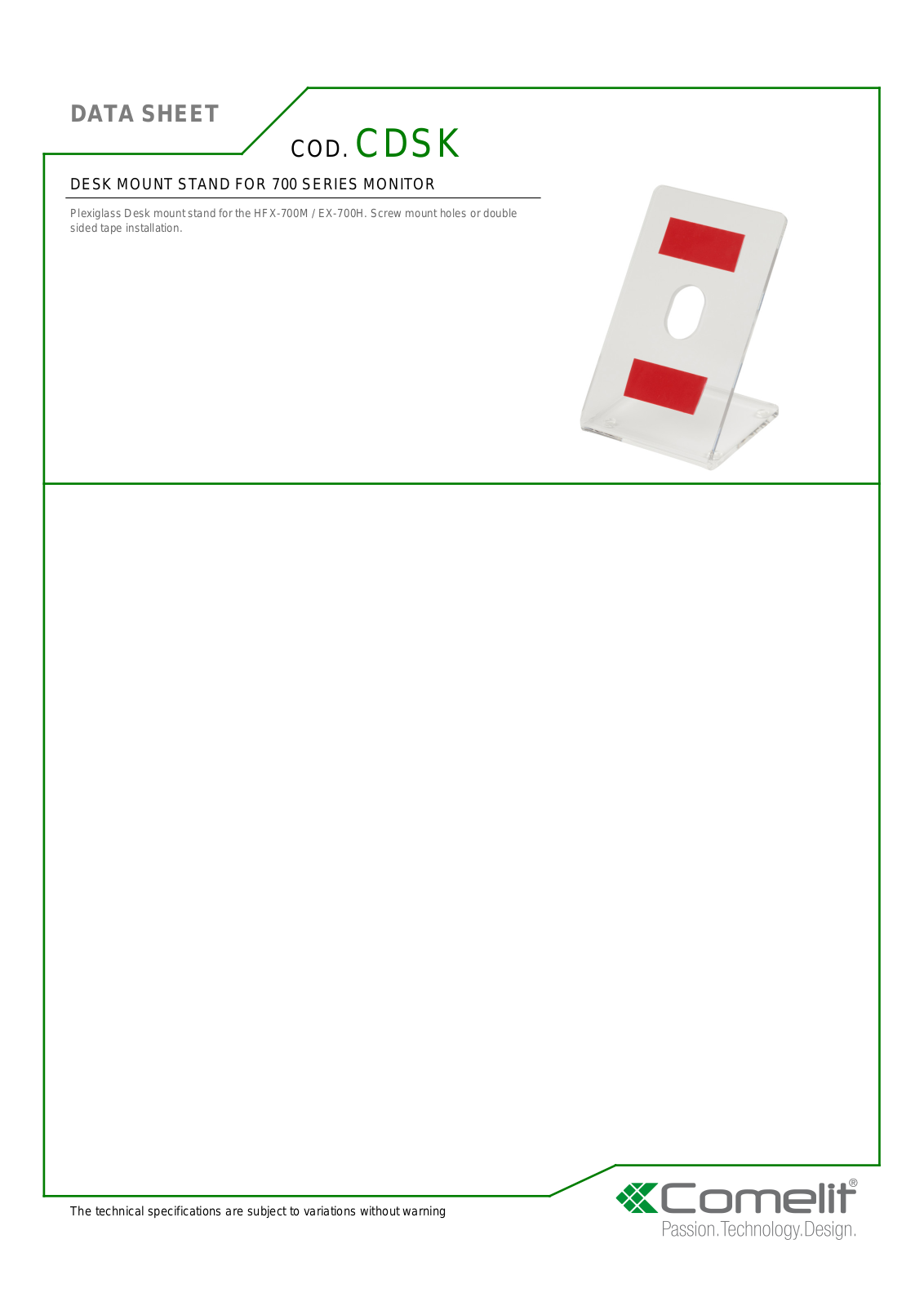 Comelit CDSK Specsheet