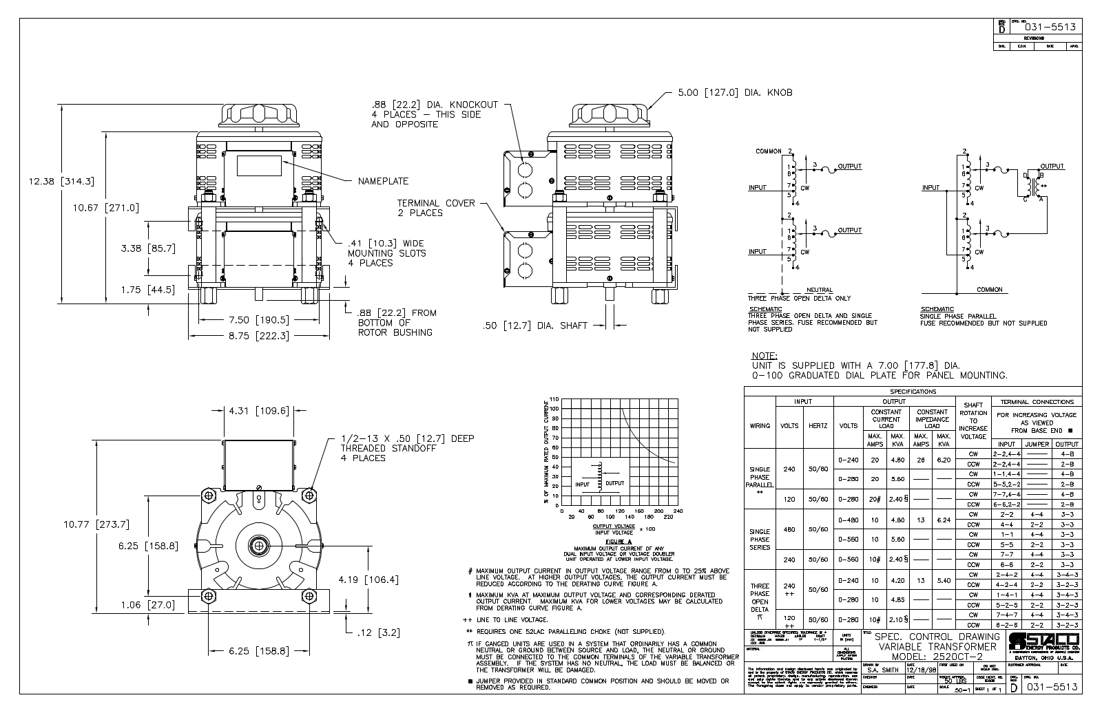 Staco Energy 2520CT-2 Dimensional Sheet - ManualMachine.com