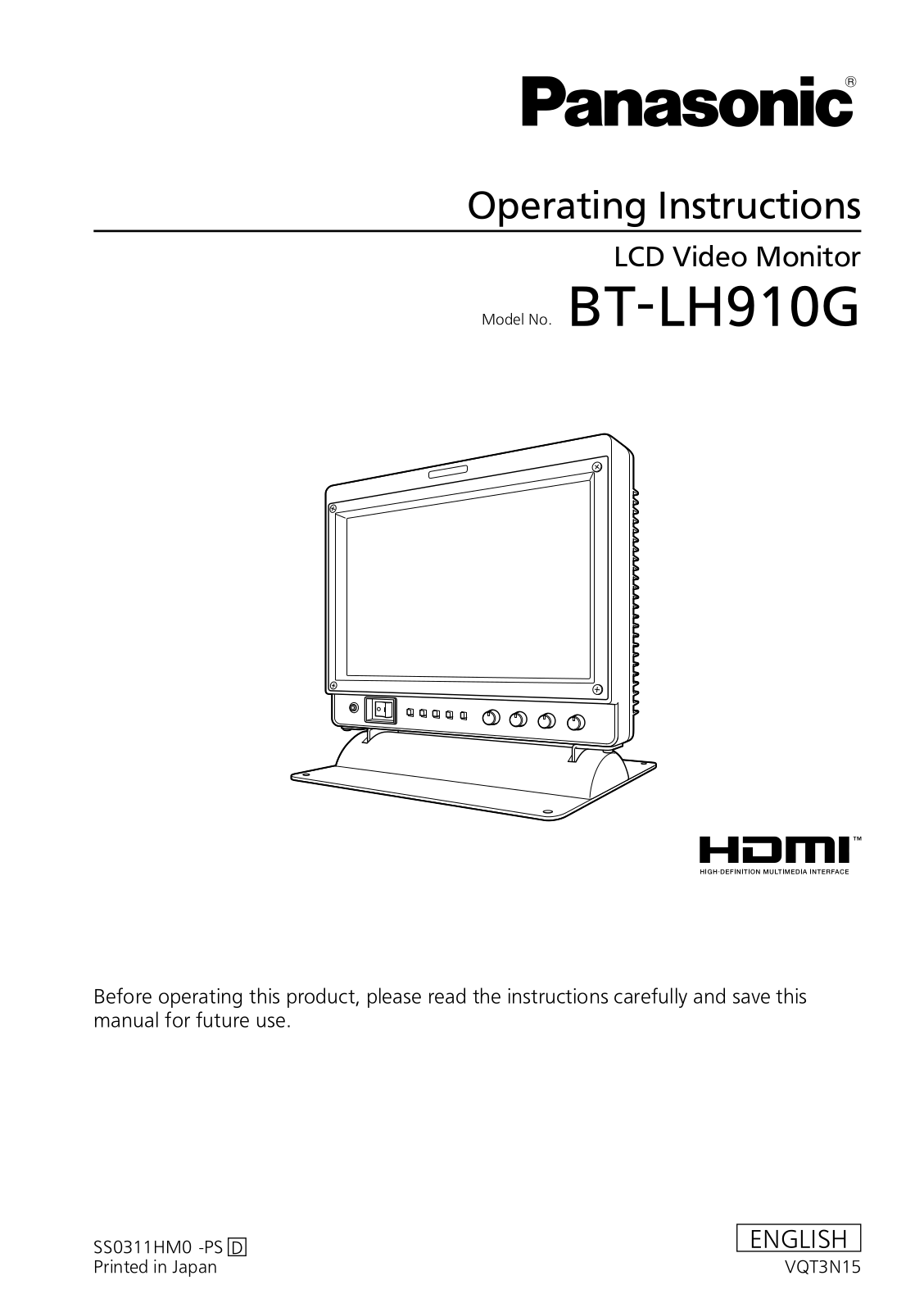 Panasonic BTLH910GJ User Manual