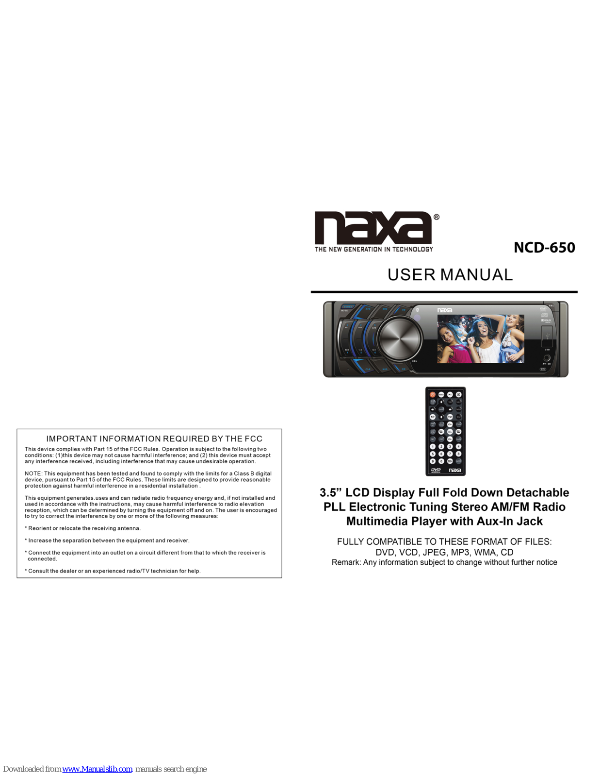 Naxa NCD-650 User Manual - ManualMachine.com