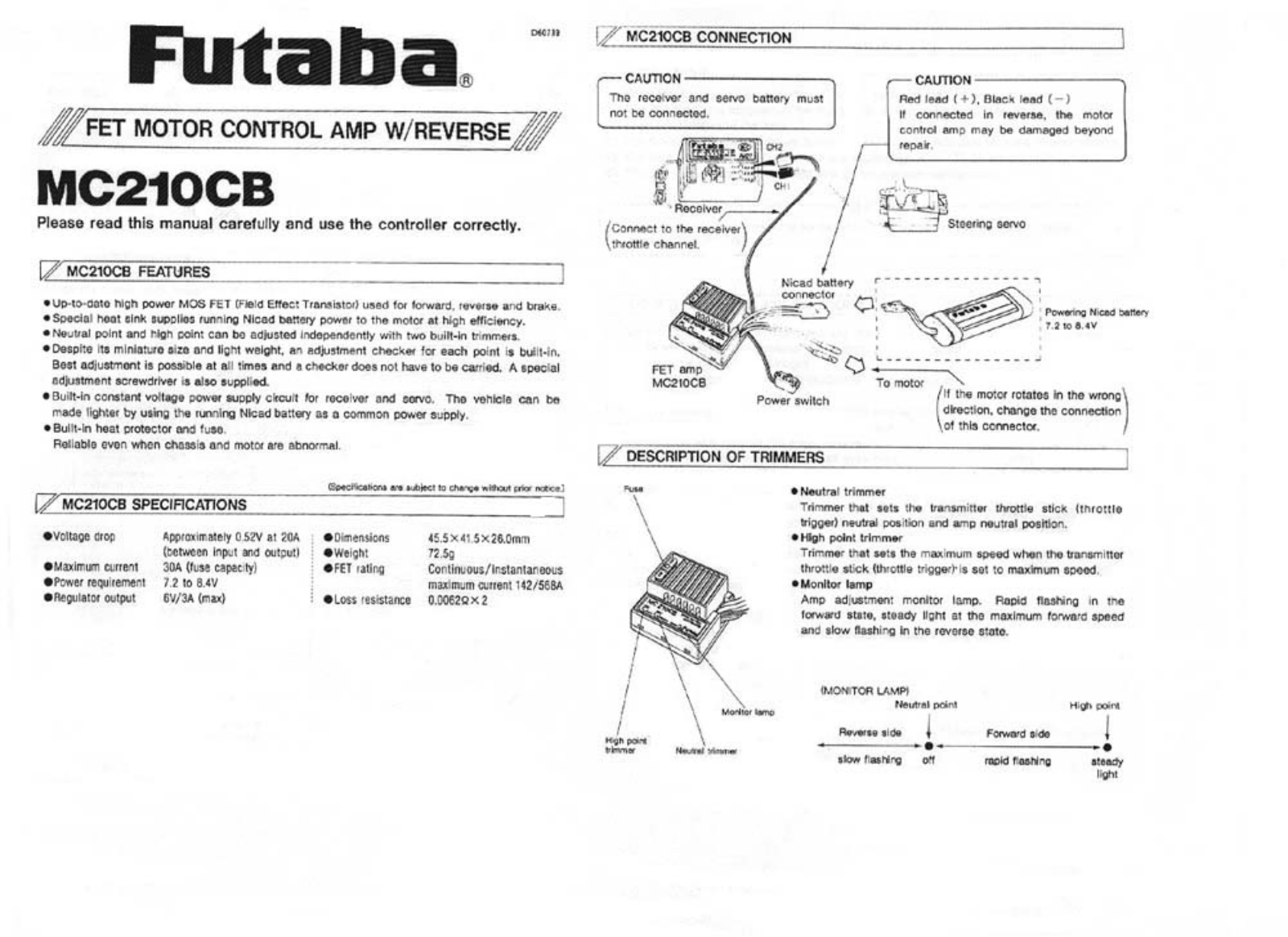 Futaba MC210CB User Manual