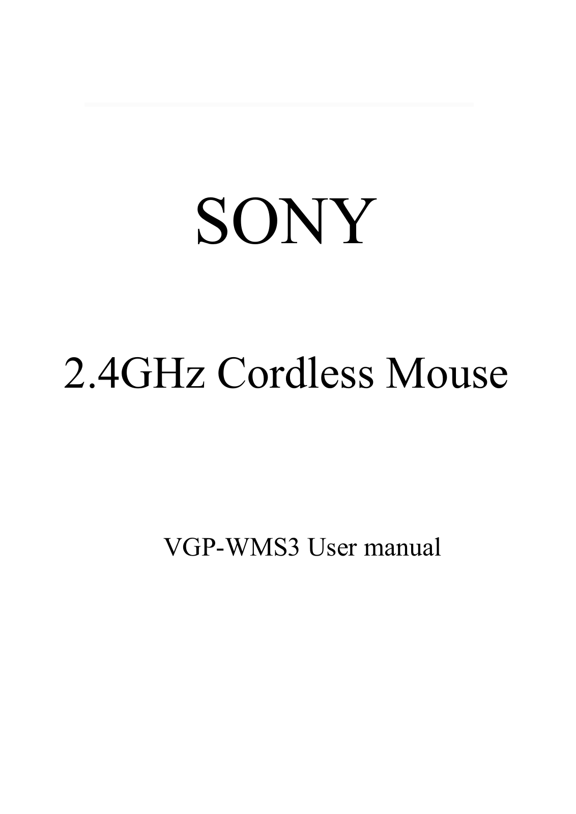 Logitech Far East VGPWMS3 User Manual