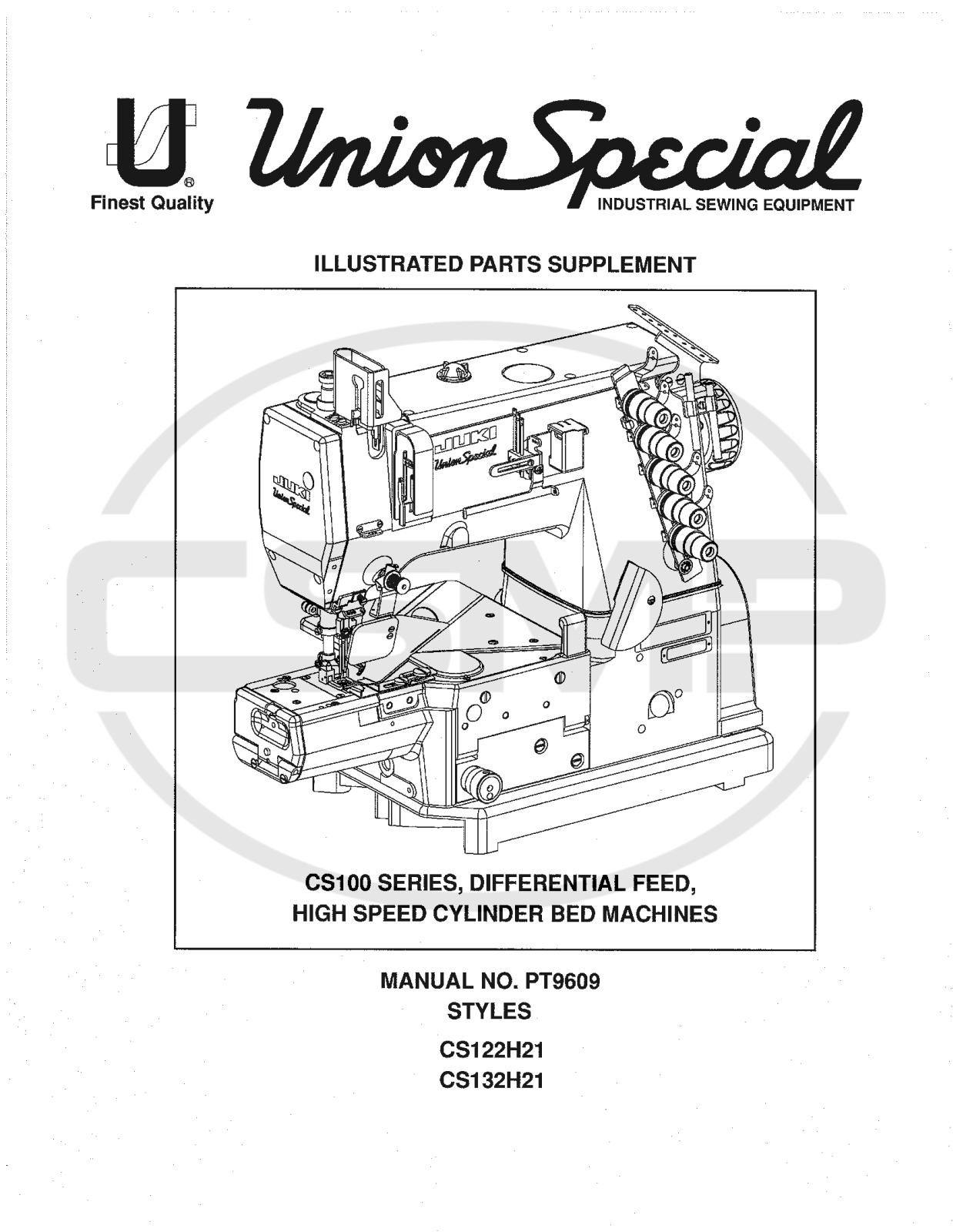 Union Special PT9609 Parts Book