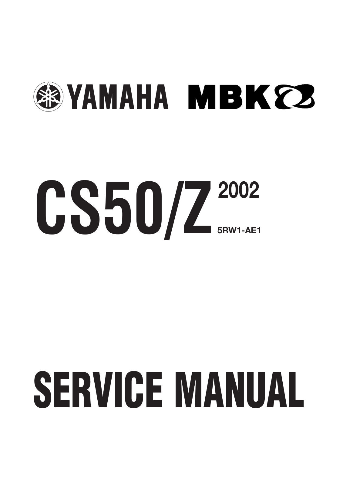 YAMAHA JOG CS50 Z 2002 User Manual