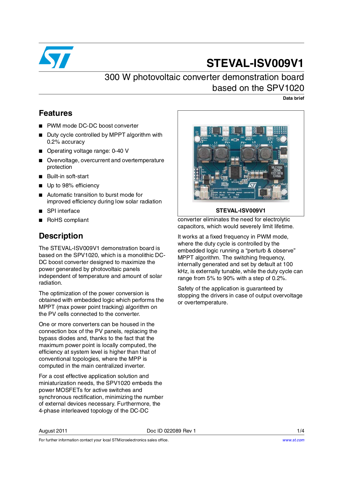 ST ISV009V1 User Manual