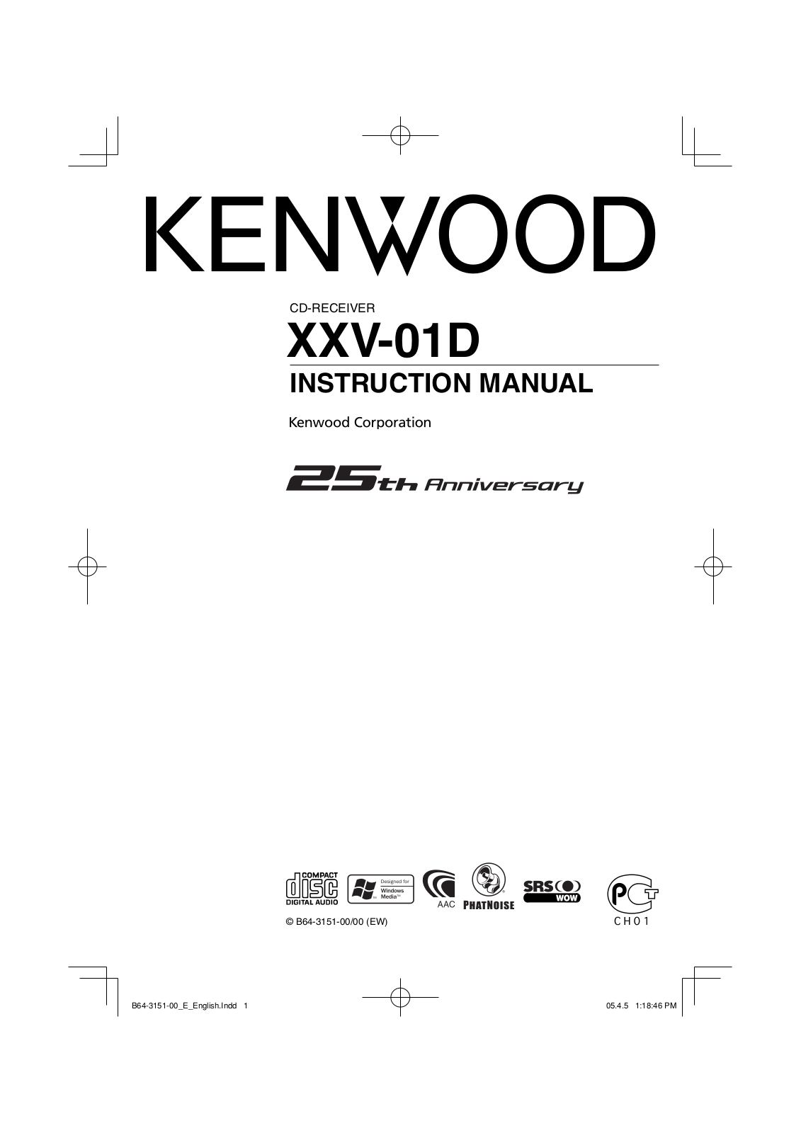 Kenwood XXV-01D User Manual