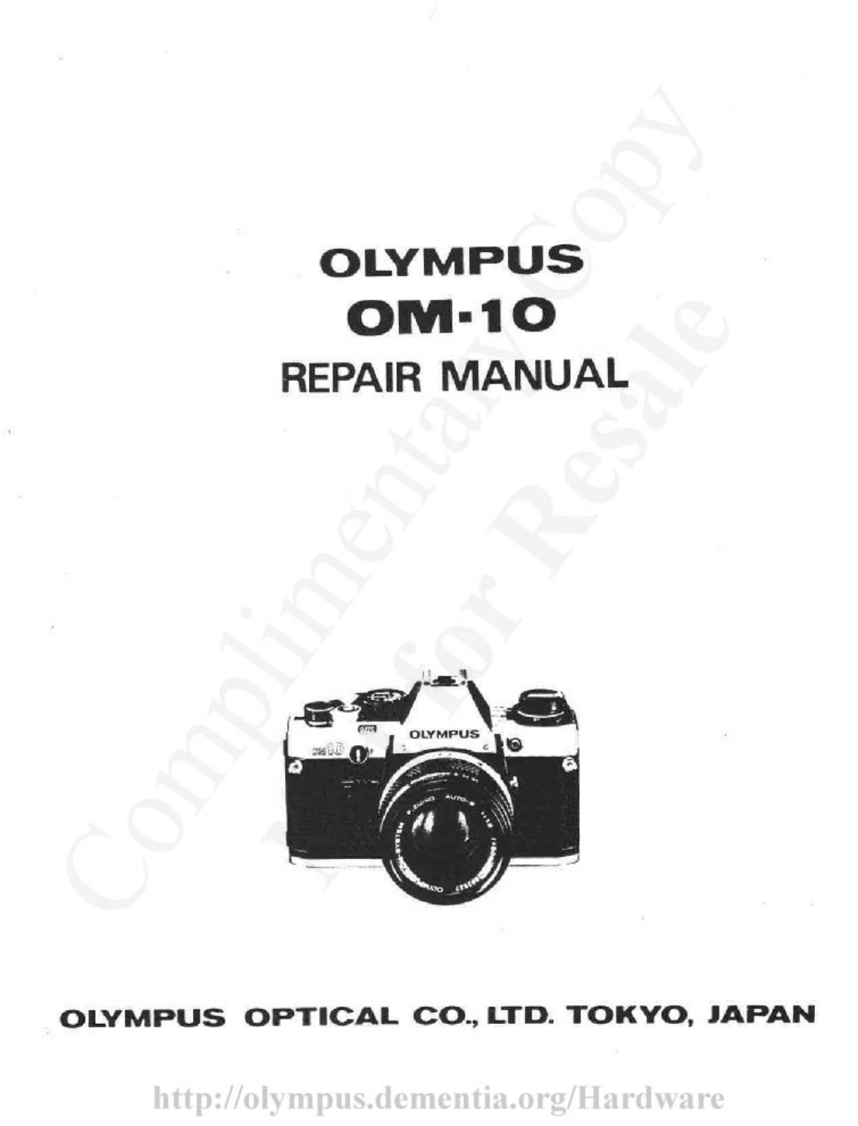 OLYMPUS OM-10 Repair manual