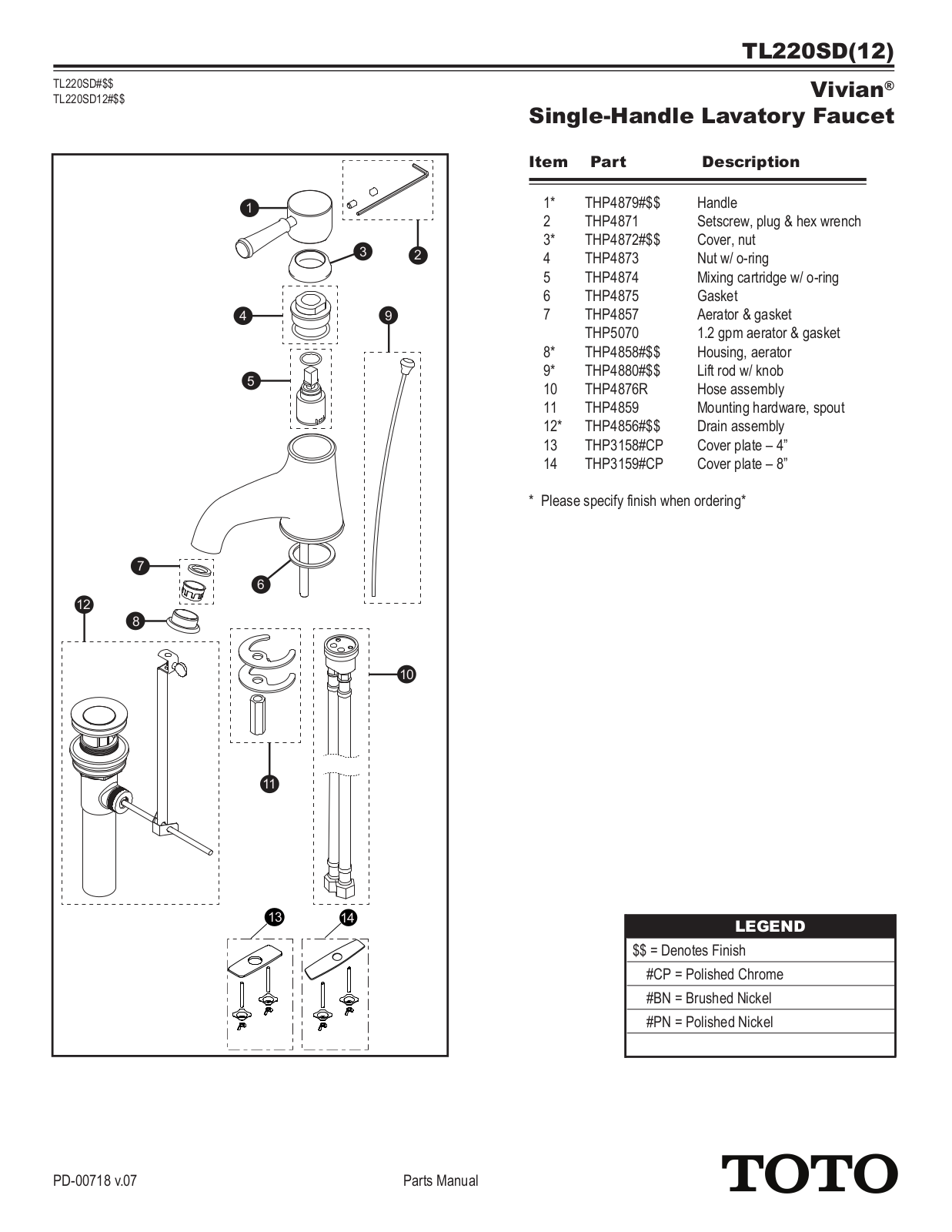 TOTO TOT5164 Specifications - ManualMachine.com