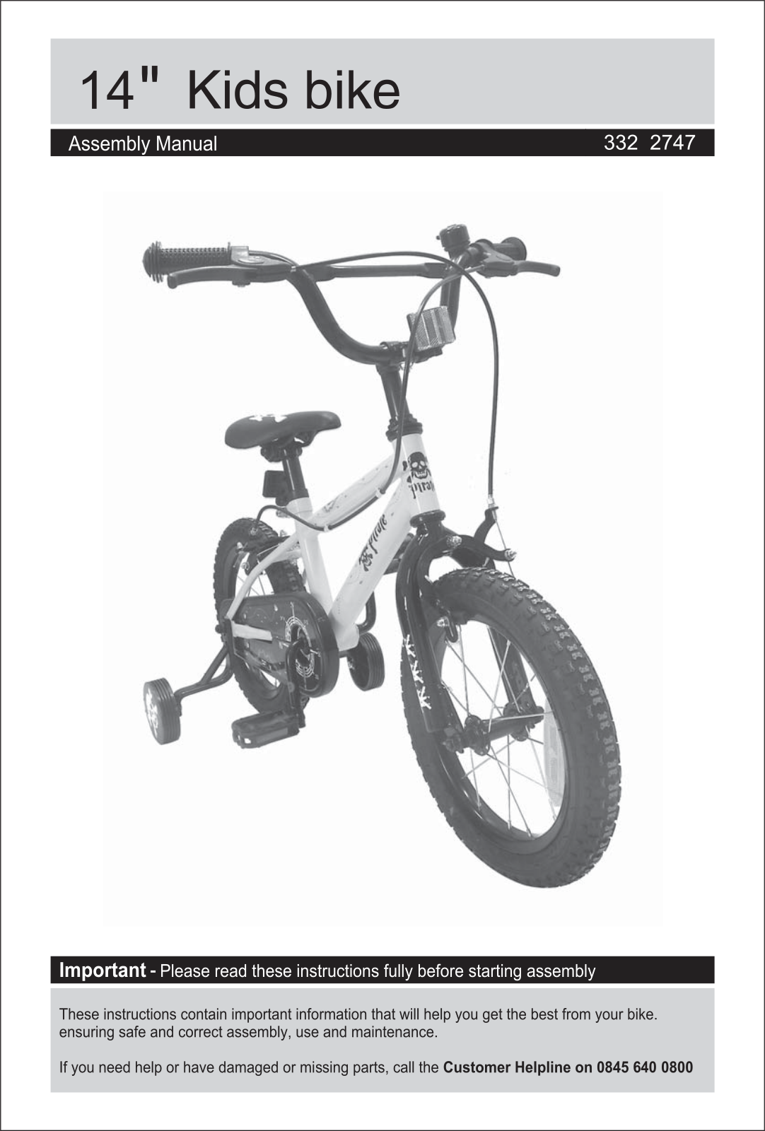 Huffy KD14HPIR Instruction manual