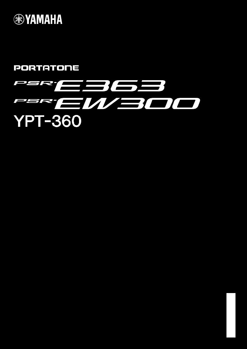 Yamaha PSR-EW300, YPT-360, PSR-E363 User Manual