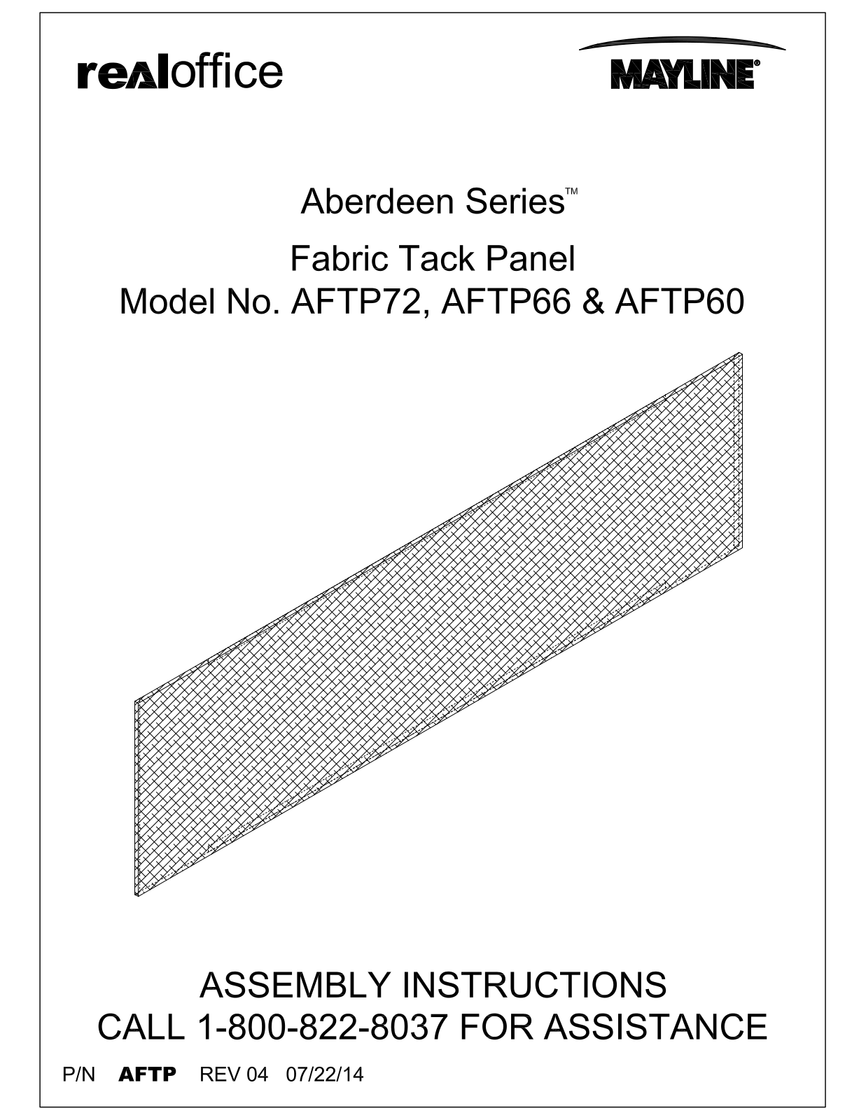 Mayline AFTP60BLK, AFTP66BLK Assembly Guide