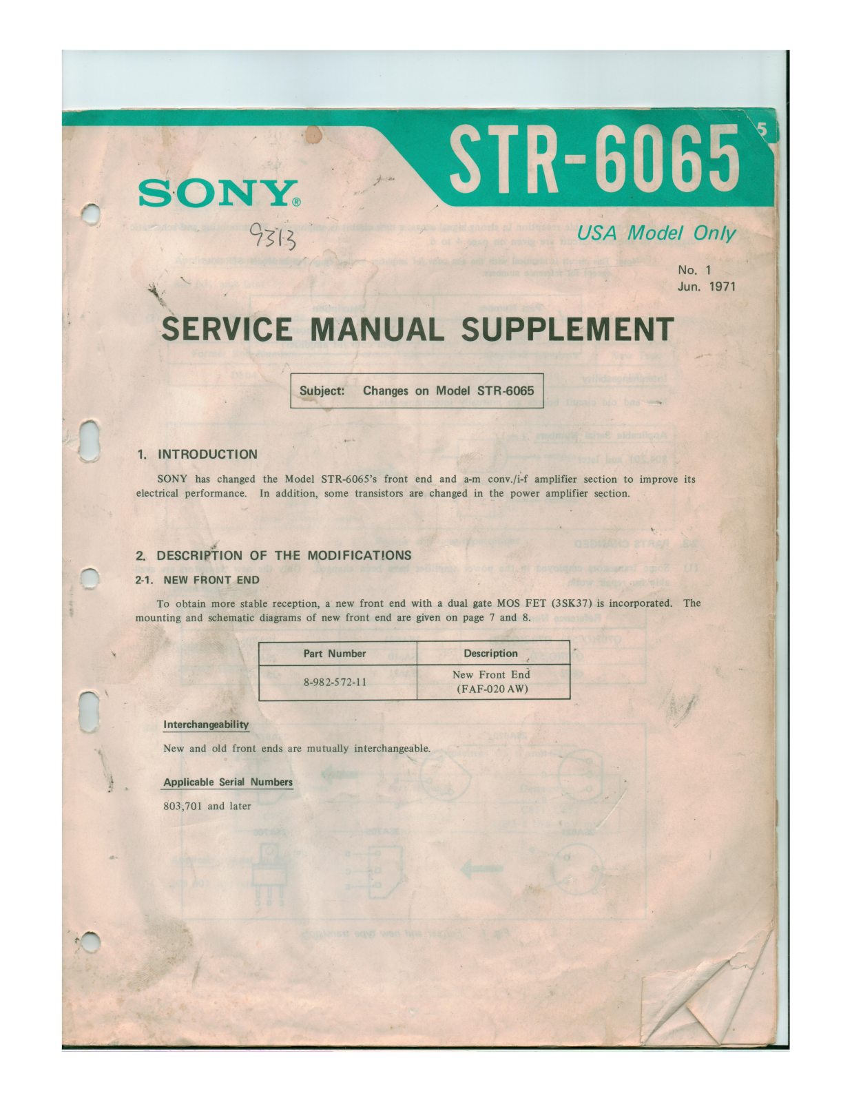 Sony STR-6065 Service Manual
