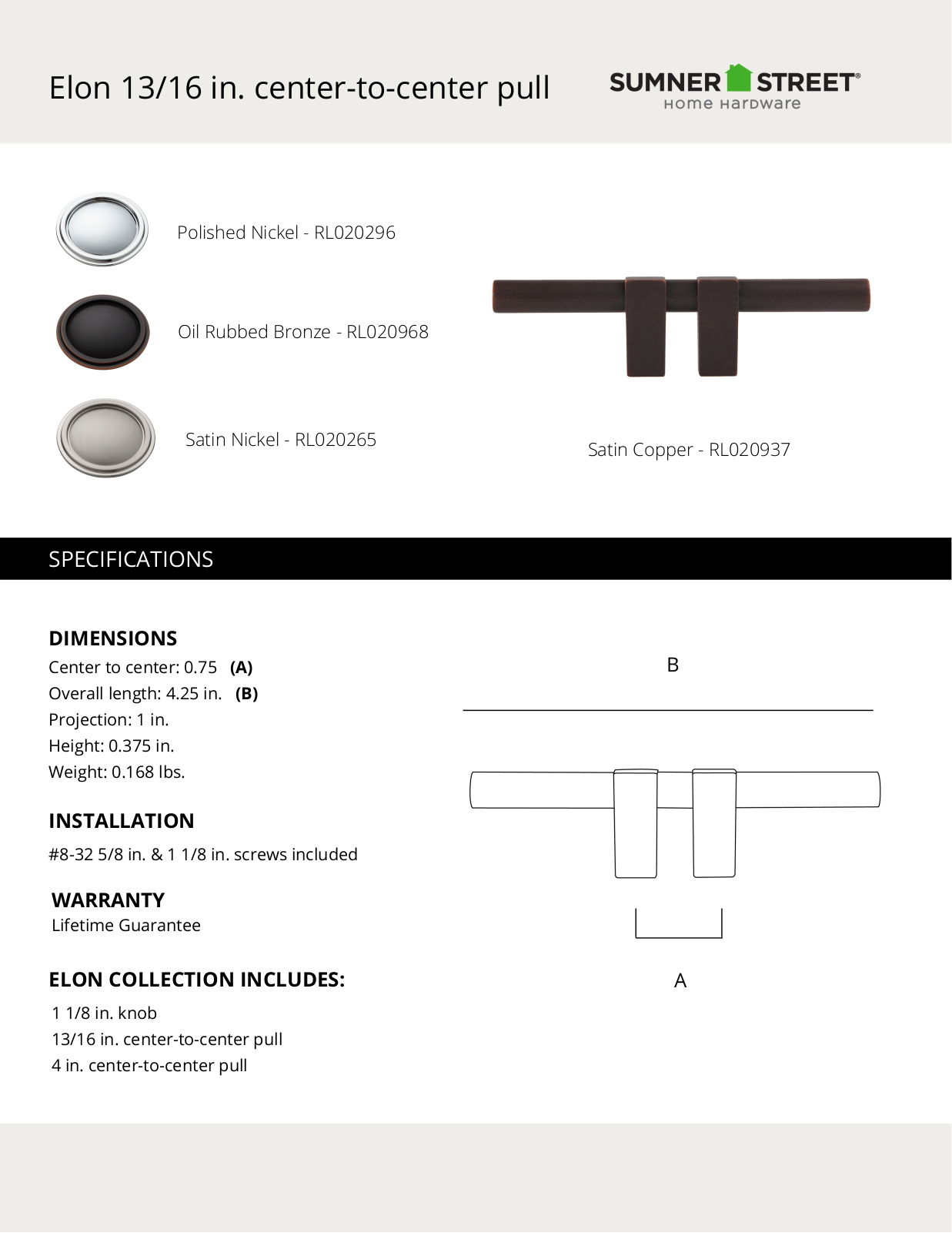 Sumner Street Home Hardware CTHD1052 Specifications - ManualMachine.com