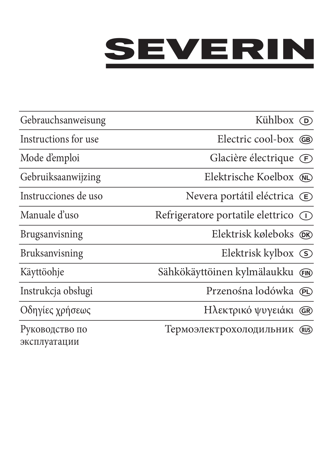 SEVERIN 2921 User Manual