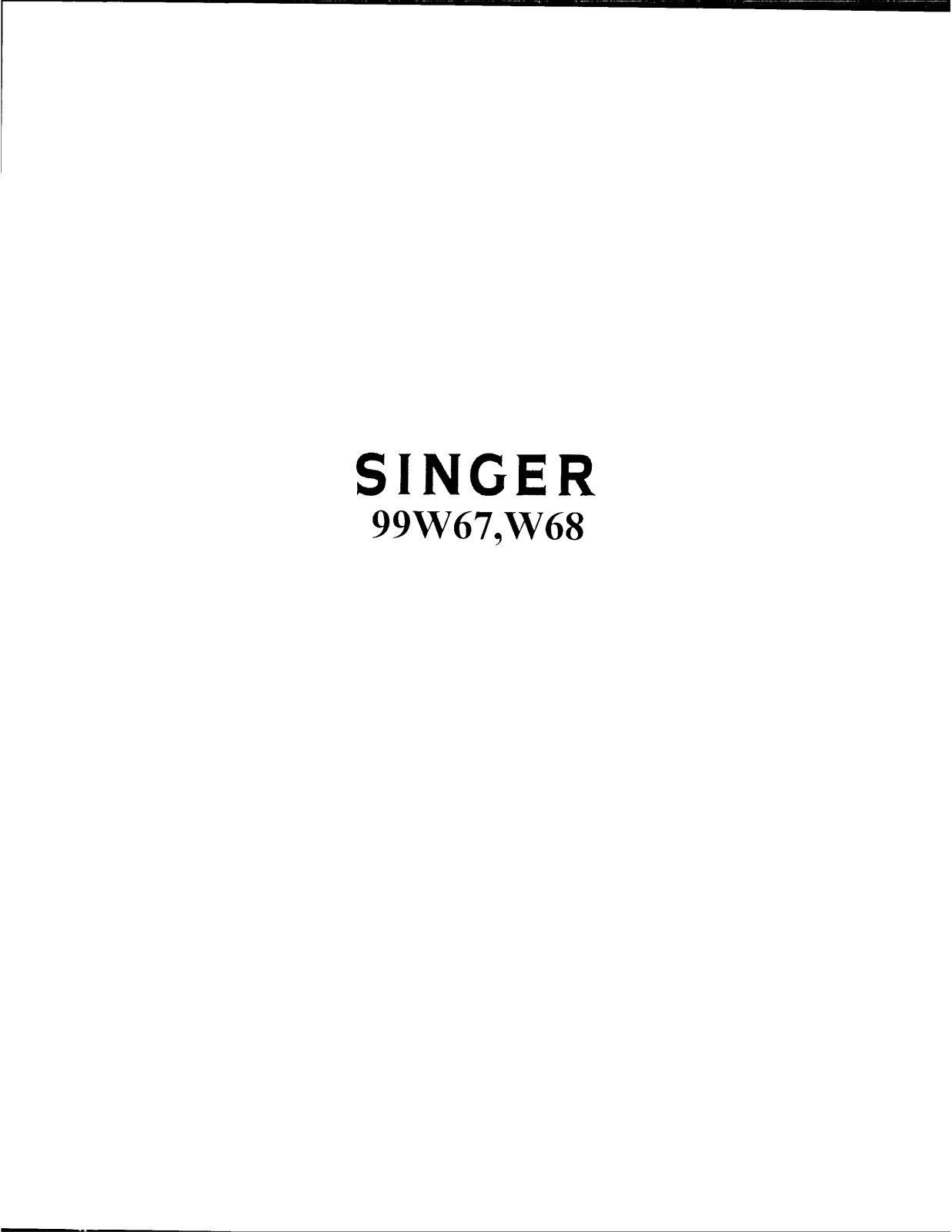 SINGER 99W67, 99W68 Parts List