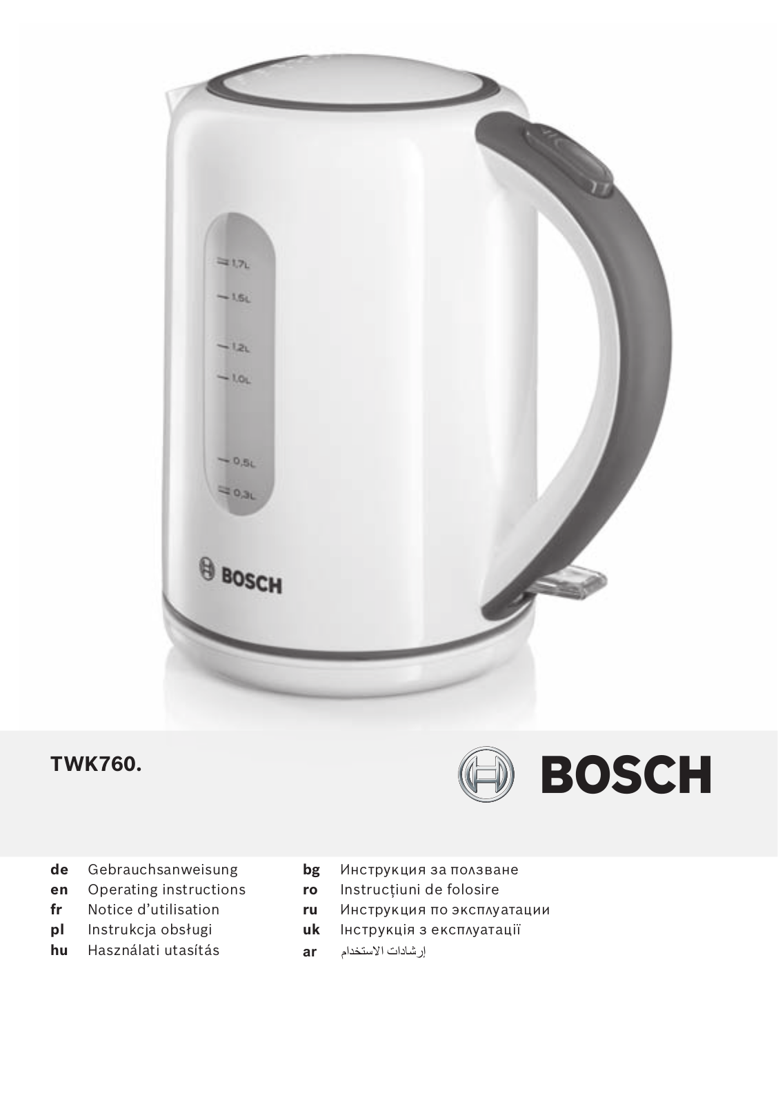 Bosch TWK7601GB Instruction manual