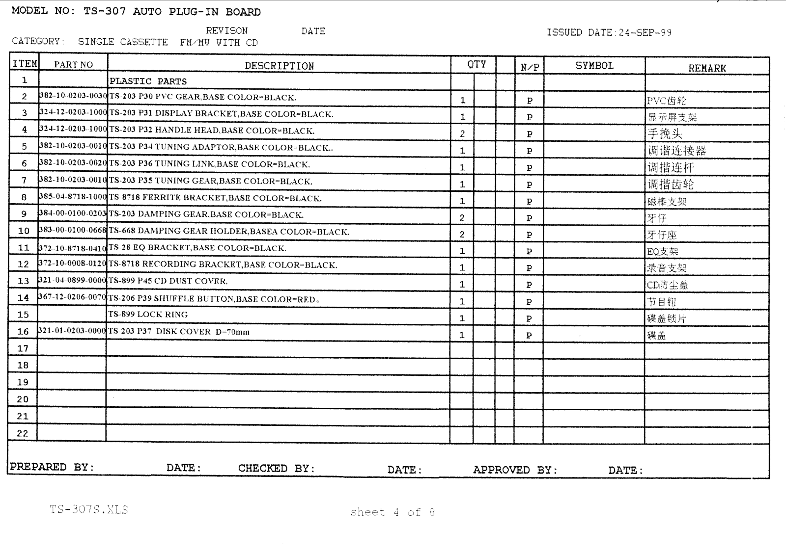 Vitek TS-307 Parts List 5