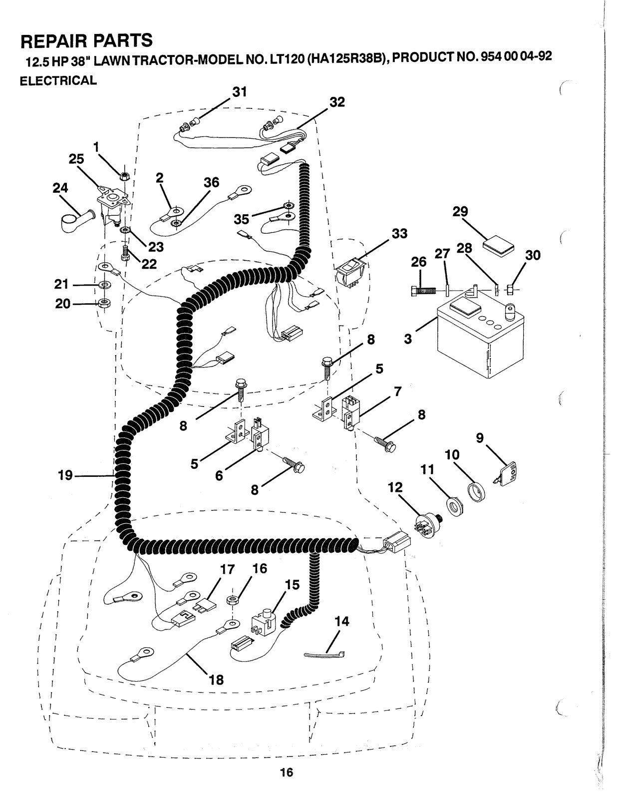 AYP LT120 Parts List