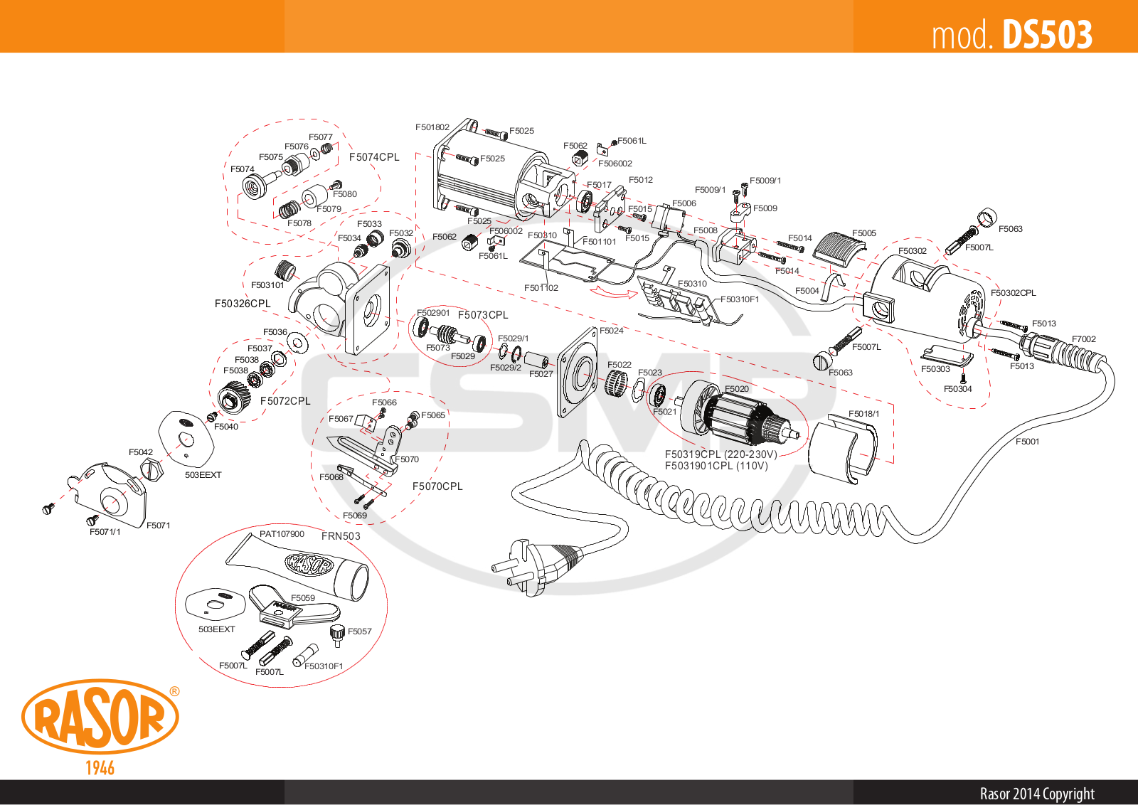 Rasor DS-503 Parts Book