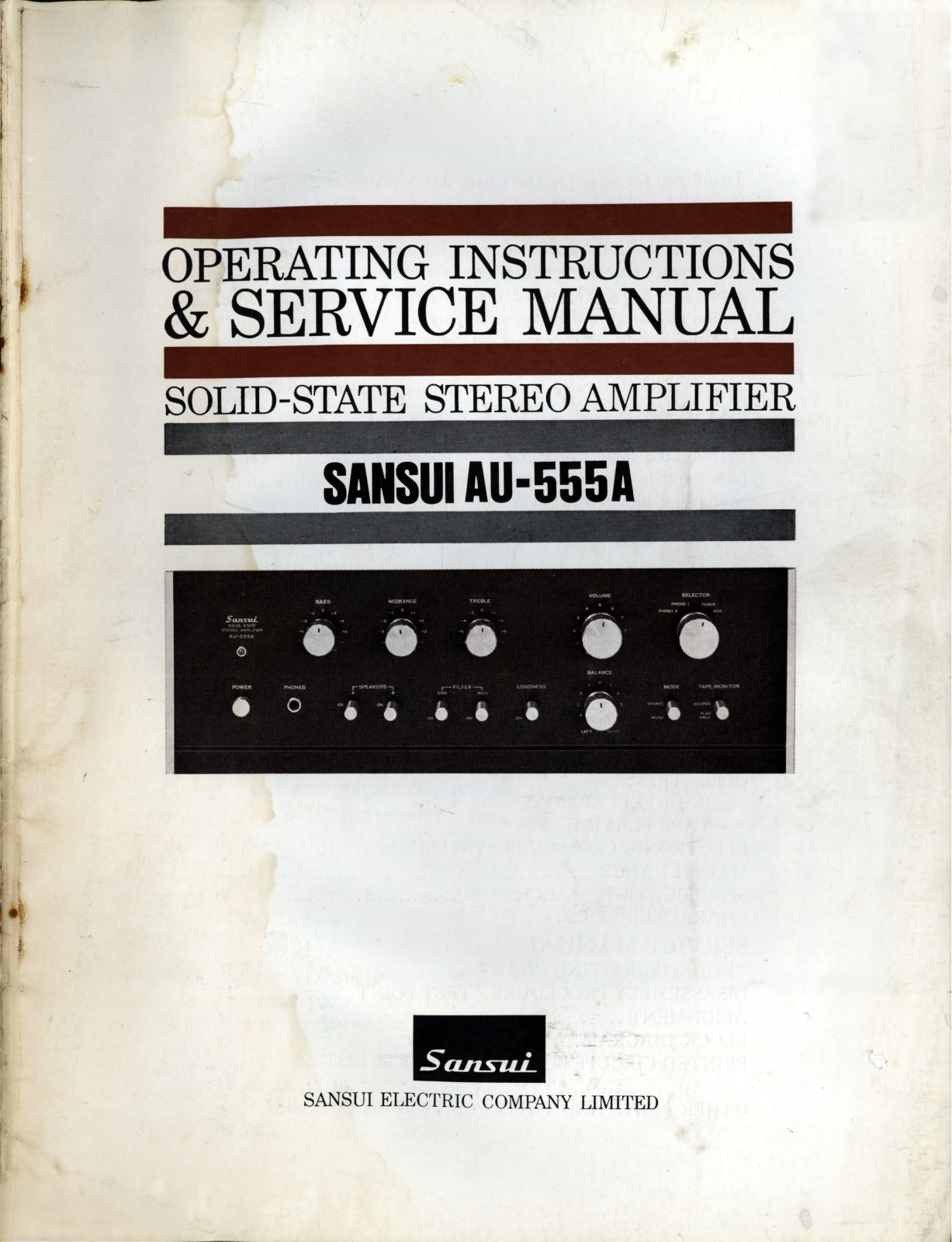 Sansui AU-555-A Owners manual