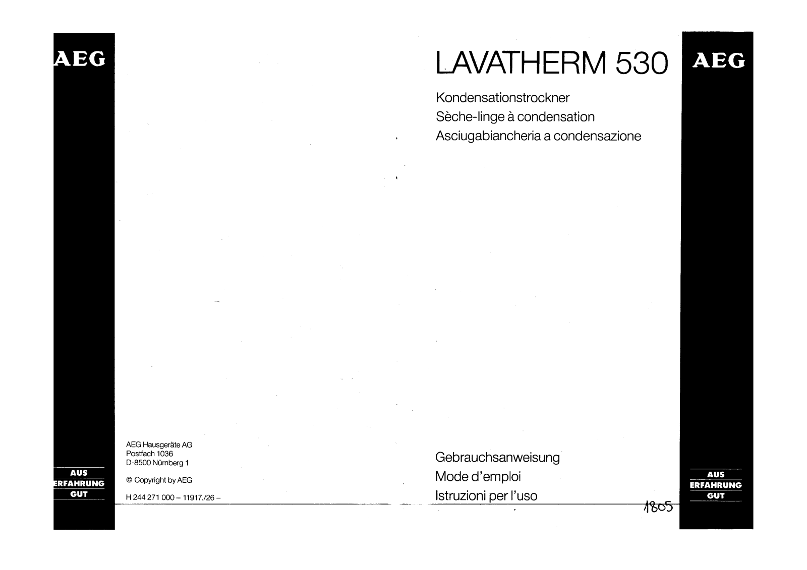 Aeg LAVATHERM      530 User Manual