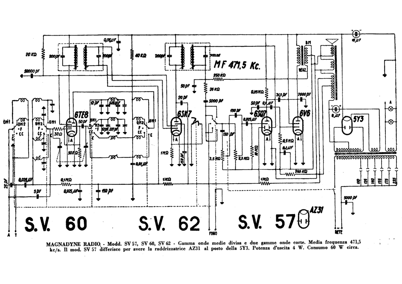 Magnadyne sv57, sv60, sv62 schematic - ManualMachine.com