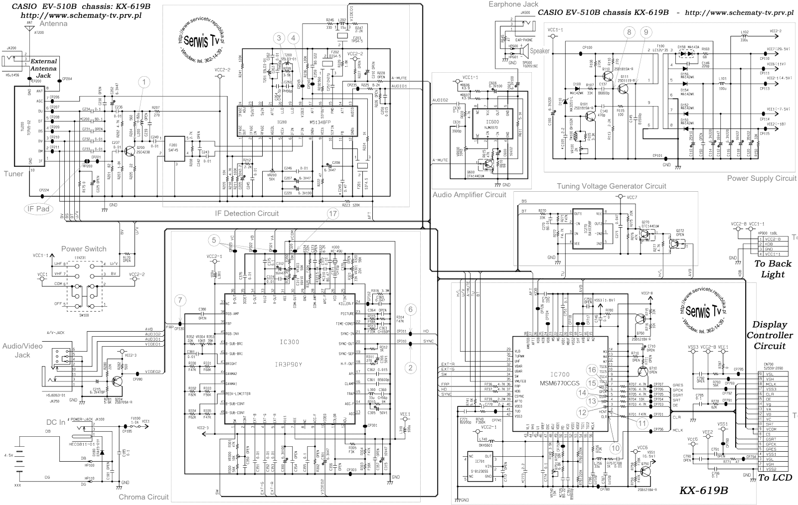 Casio EV-510B Schematic