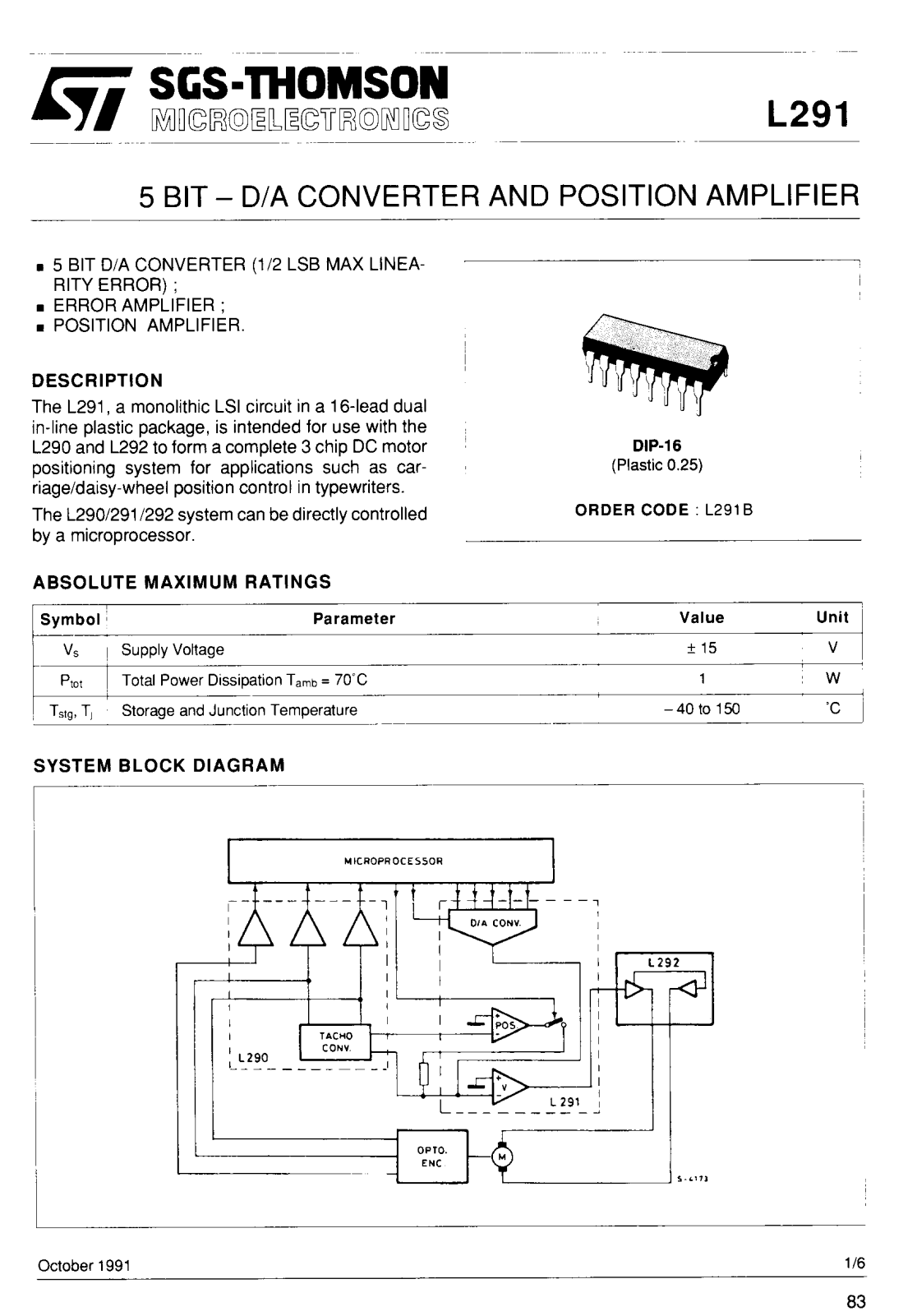 Datasheet L291B Specification - ManualMachine.com