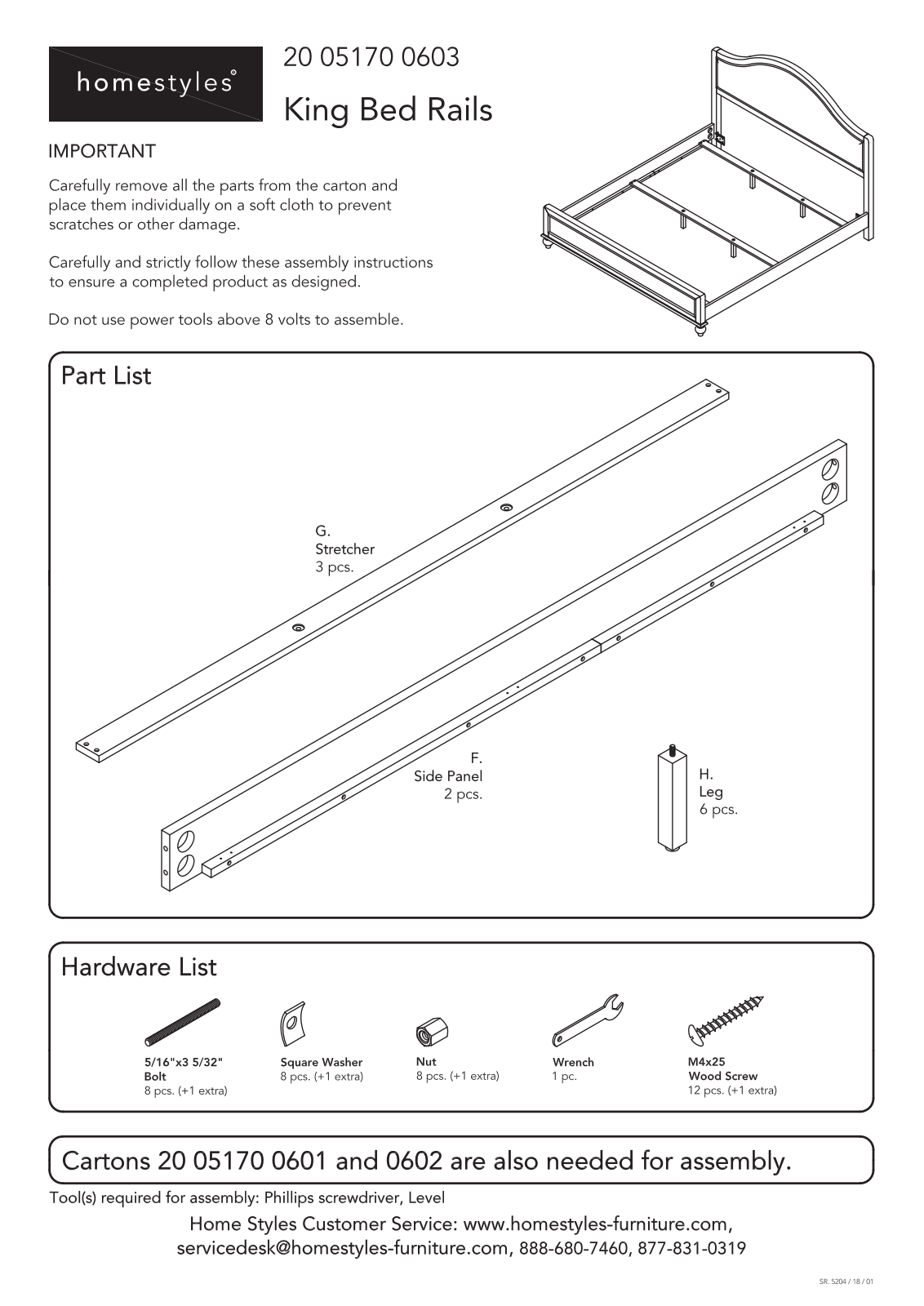 Homestyles 20 05170 0603 Assembly Instructions