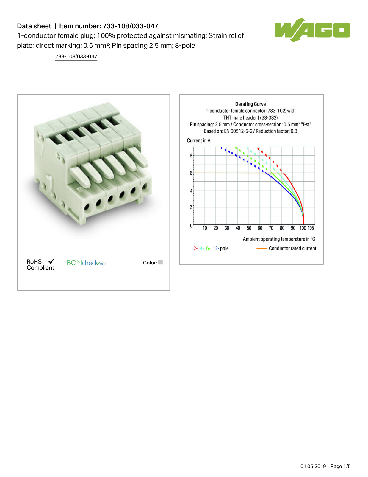 Wago 733-108/033-047 Data Sheet