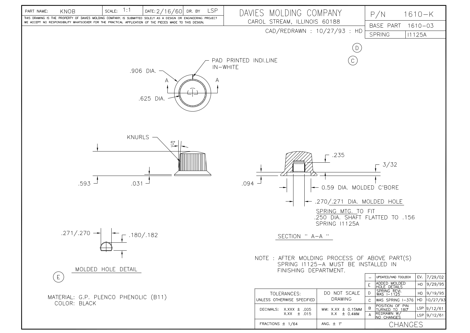 Davies Molding 1610-K Reference Drawing