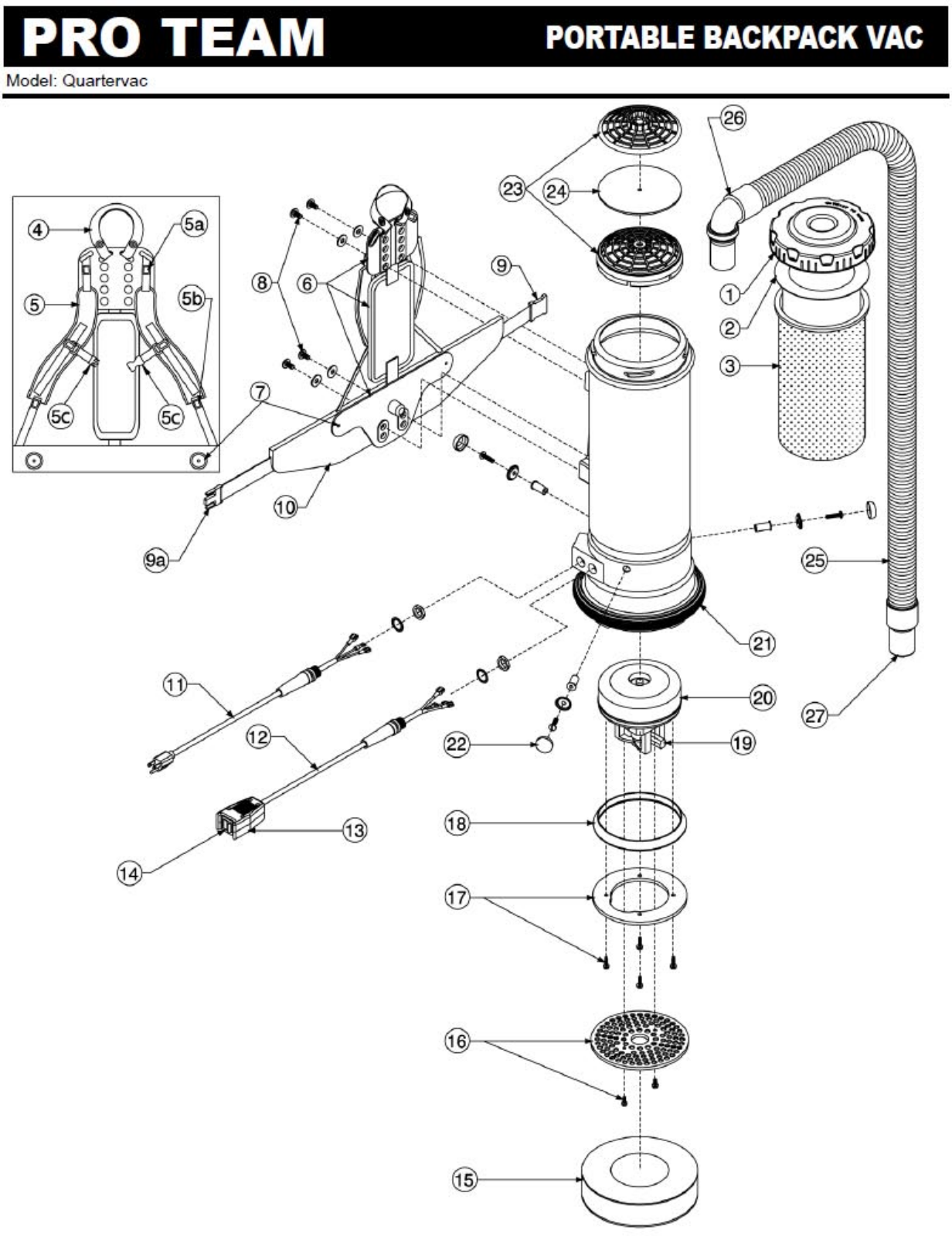 Proteam Quarter Vac Parts List