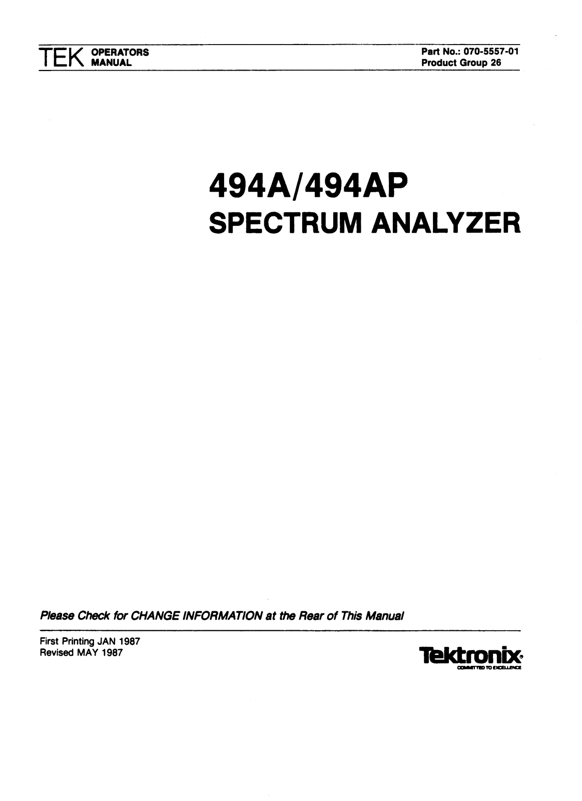 Tektronix 494ap schematic