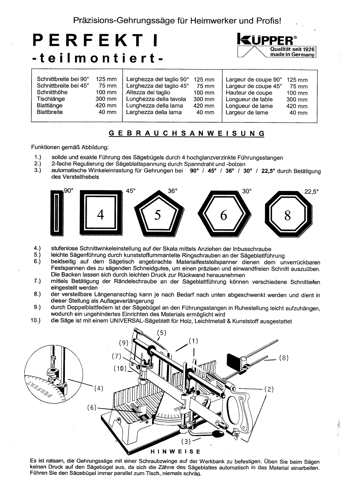 Küpper 1112 User guide