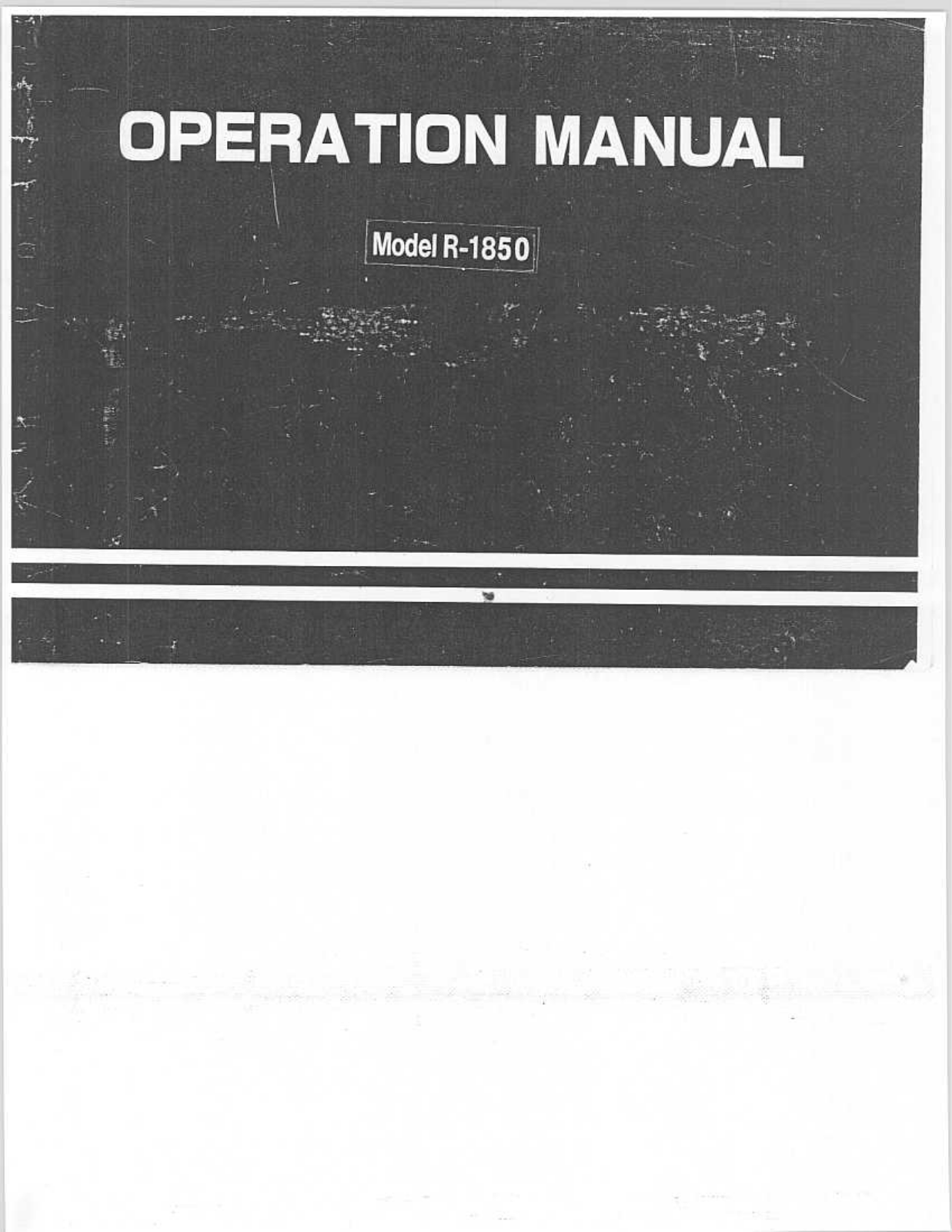 RICCAR R1850 Owner's Manual