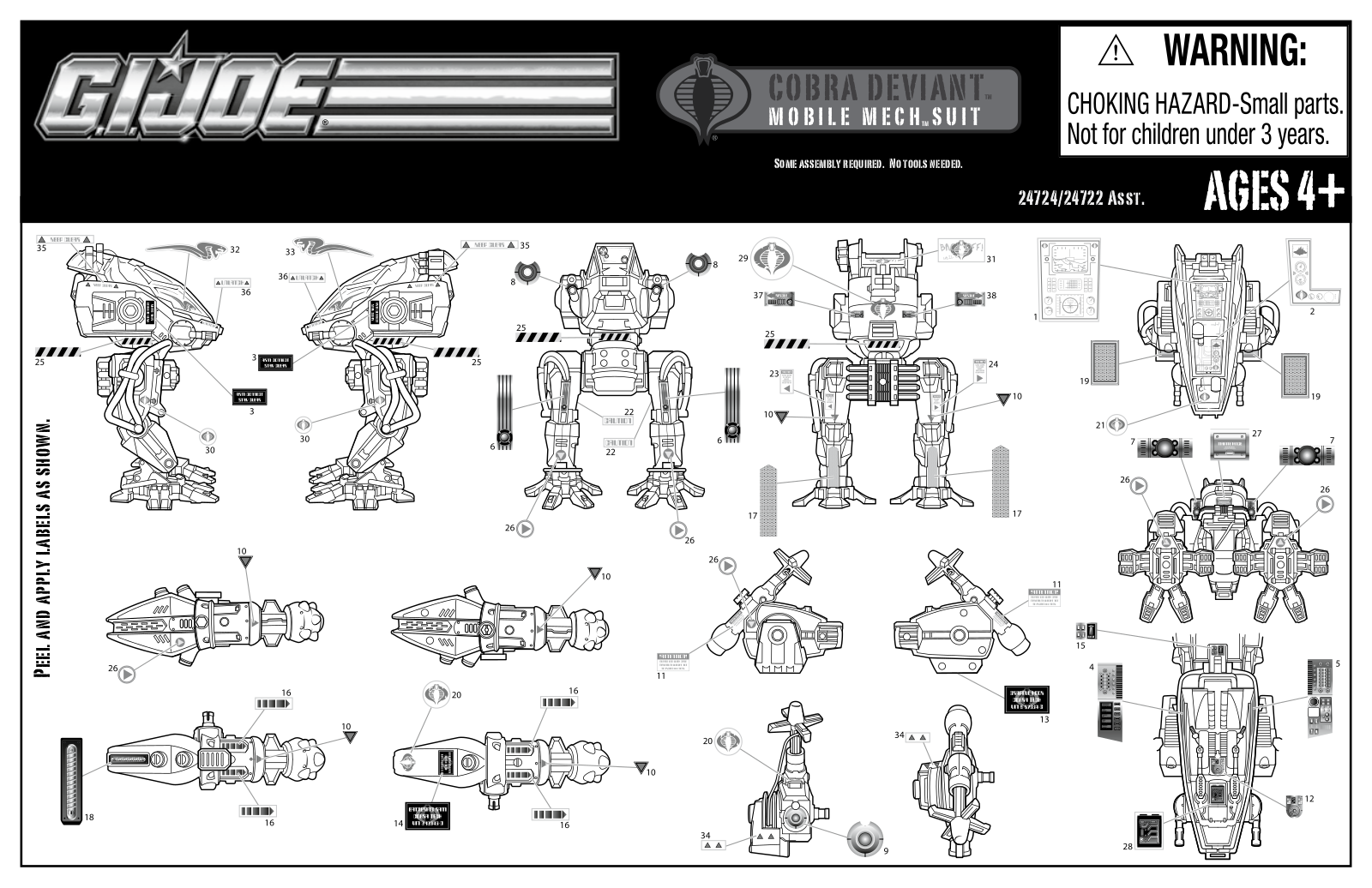 HASBRO GI Joe Cobra Deviant Mobile Mech Suit User Manual