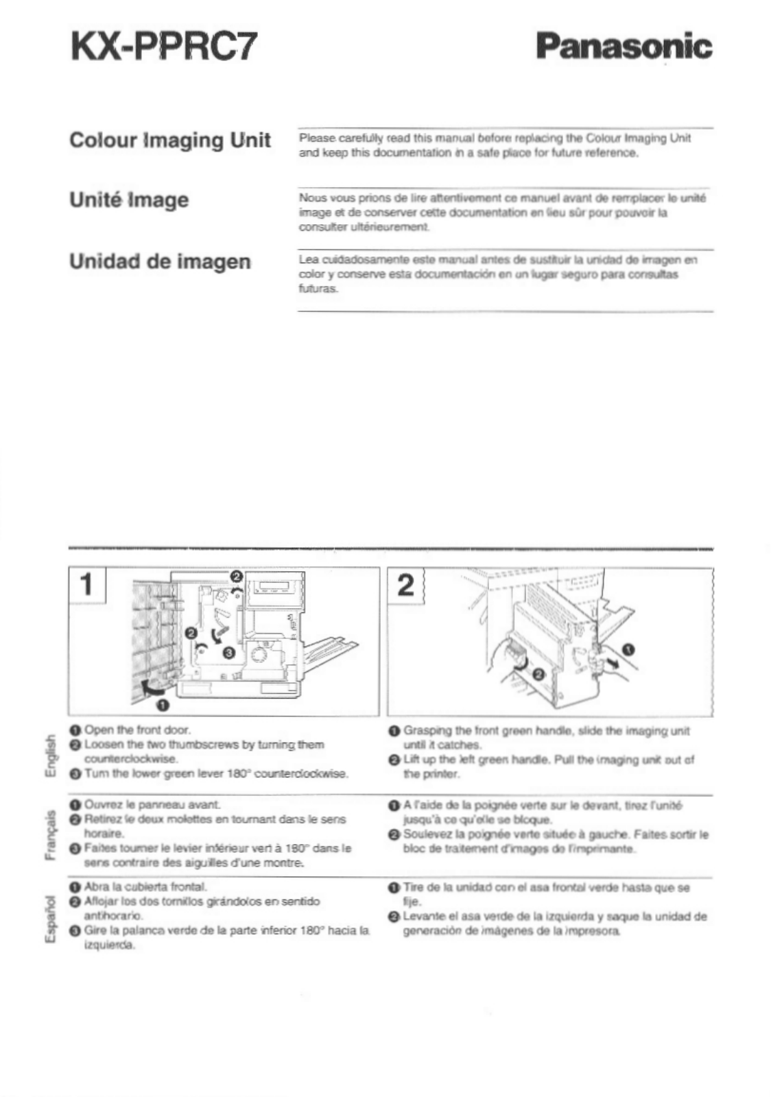 Panasonic KX-PPRC7 User Manual