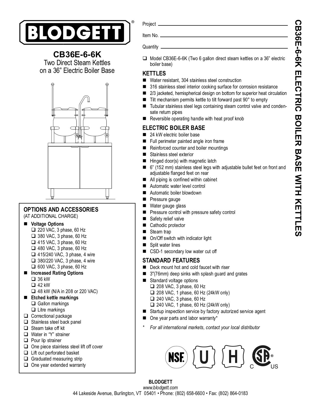 Blodgett CB36E-6-6K User Manual