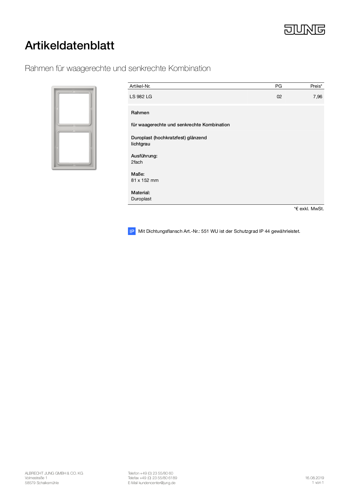 Jung LS 982 LG User Manual