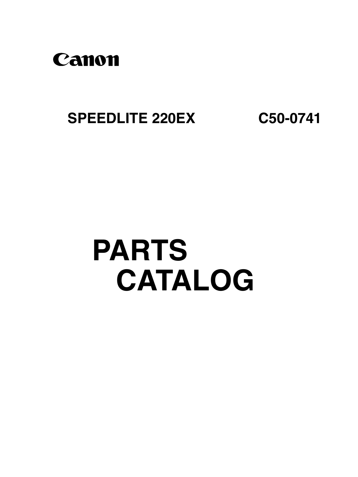 Canon 220EX PARTS CATALOG