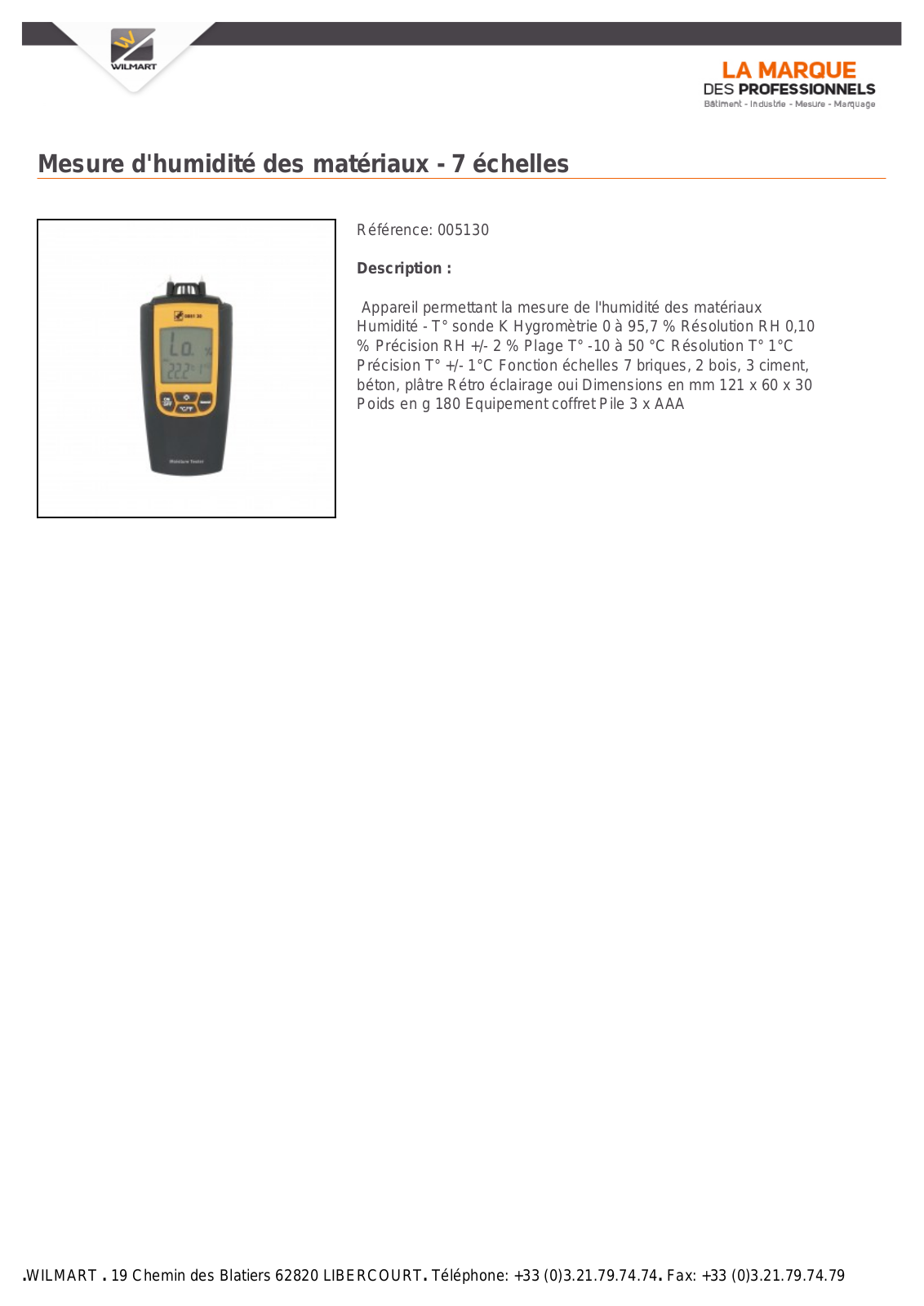 Wilmart 005130 Specification - ManualMachine.com